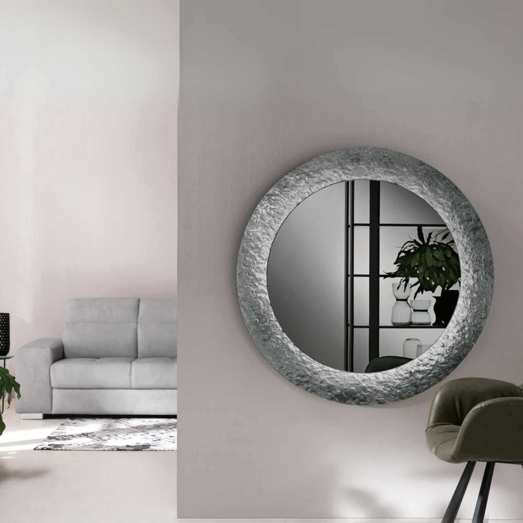 Specchio Da Parete Moderno A Prisma 29,5 Cm - Cornice In Flanella Con Retro In MDF - Per Camera Da Letto E Toletta Ragazze - 2