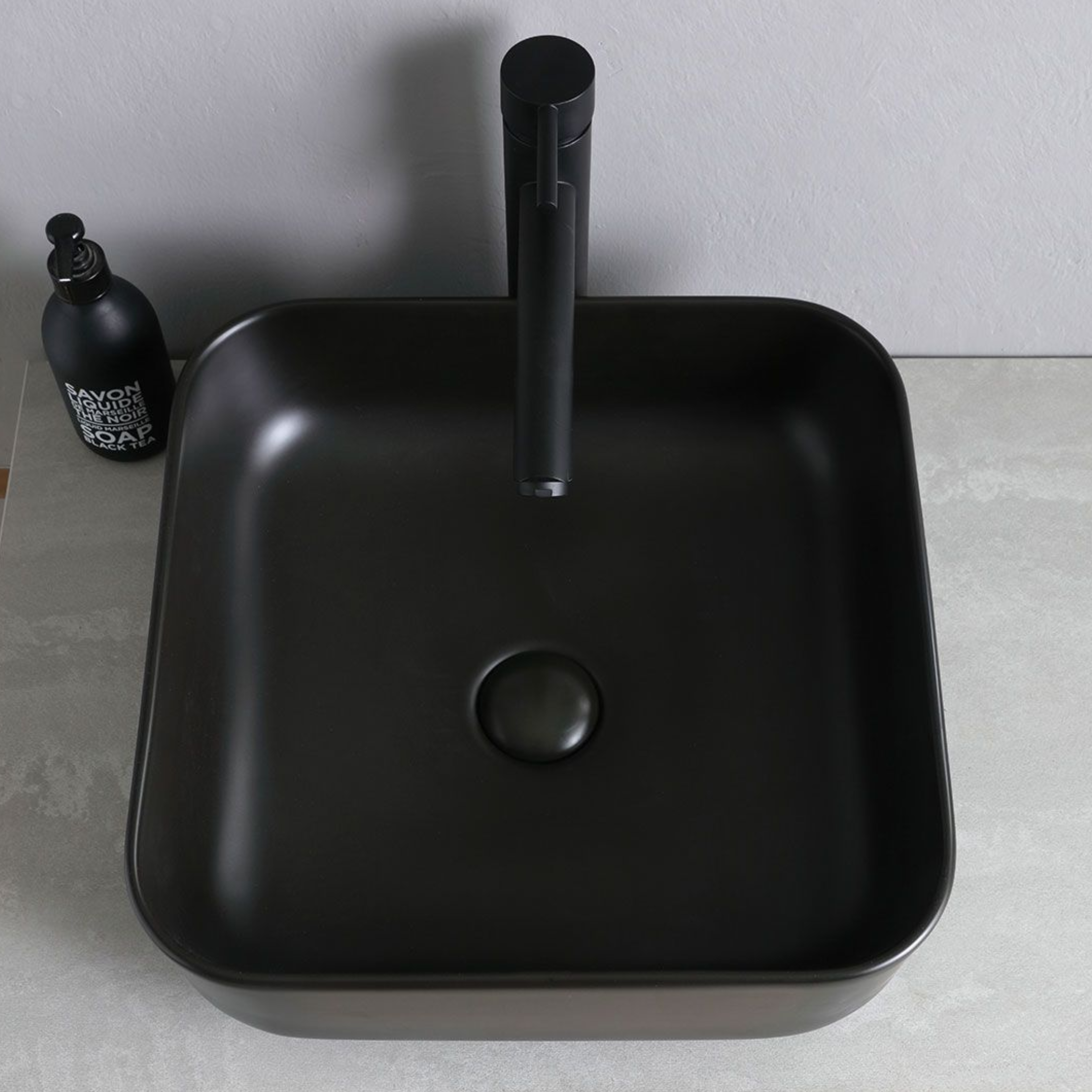 Mobile bagno sospeso grigio "Naxos" 120 cm con doppio lavabo quadrato nero opaco e specchi rotondi