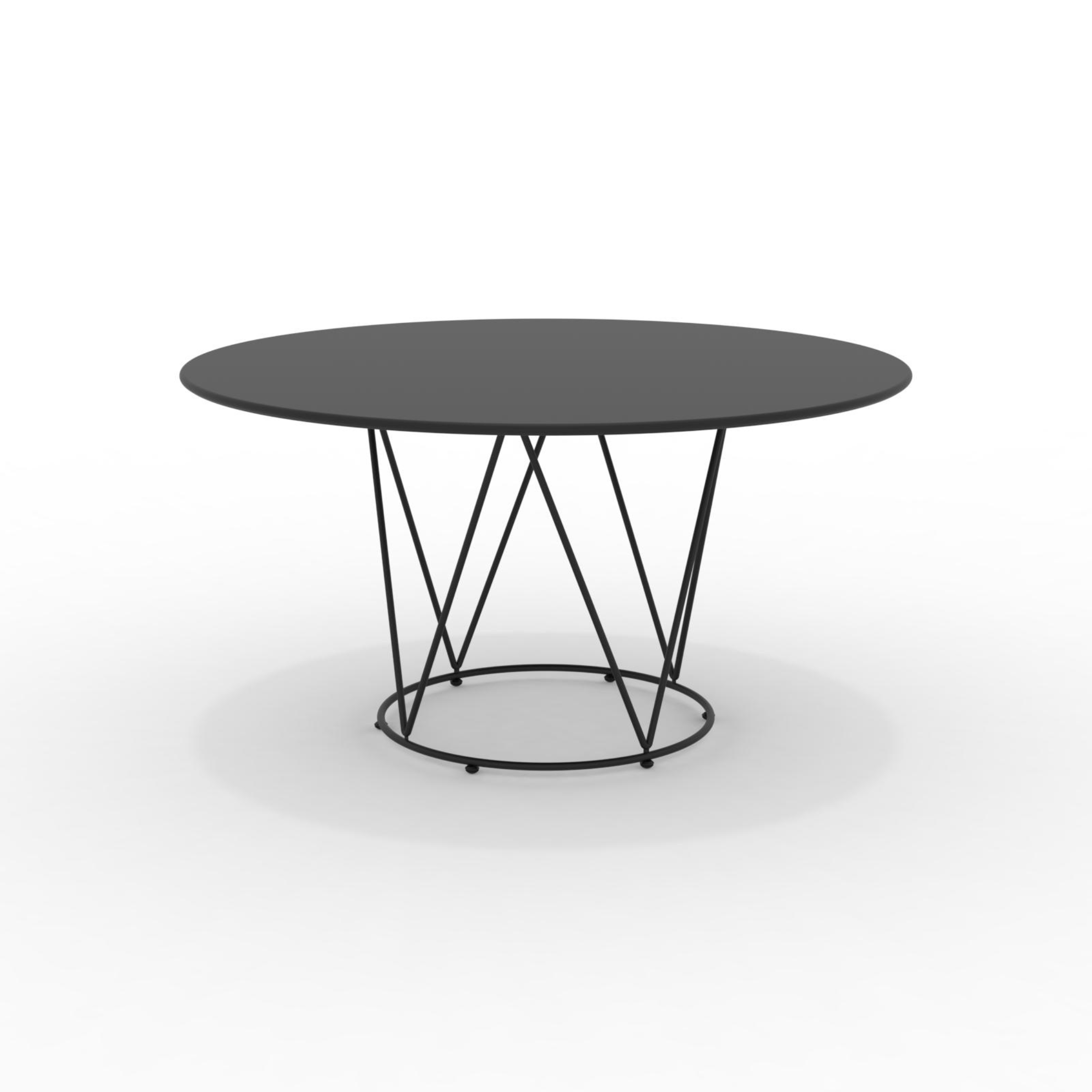 Table de jardin et bar ronde en métal galvanisé avec socle amovible "Daisy6"