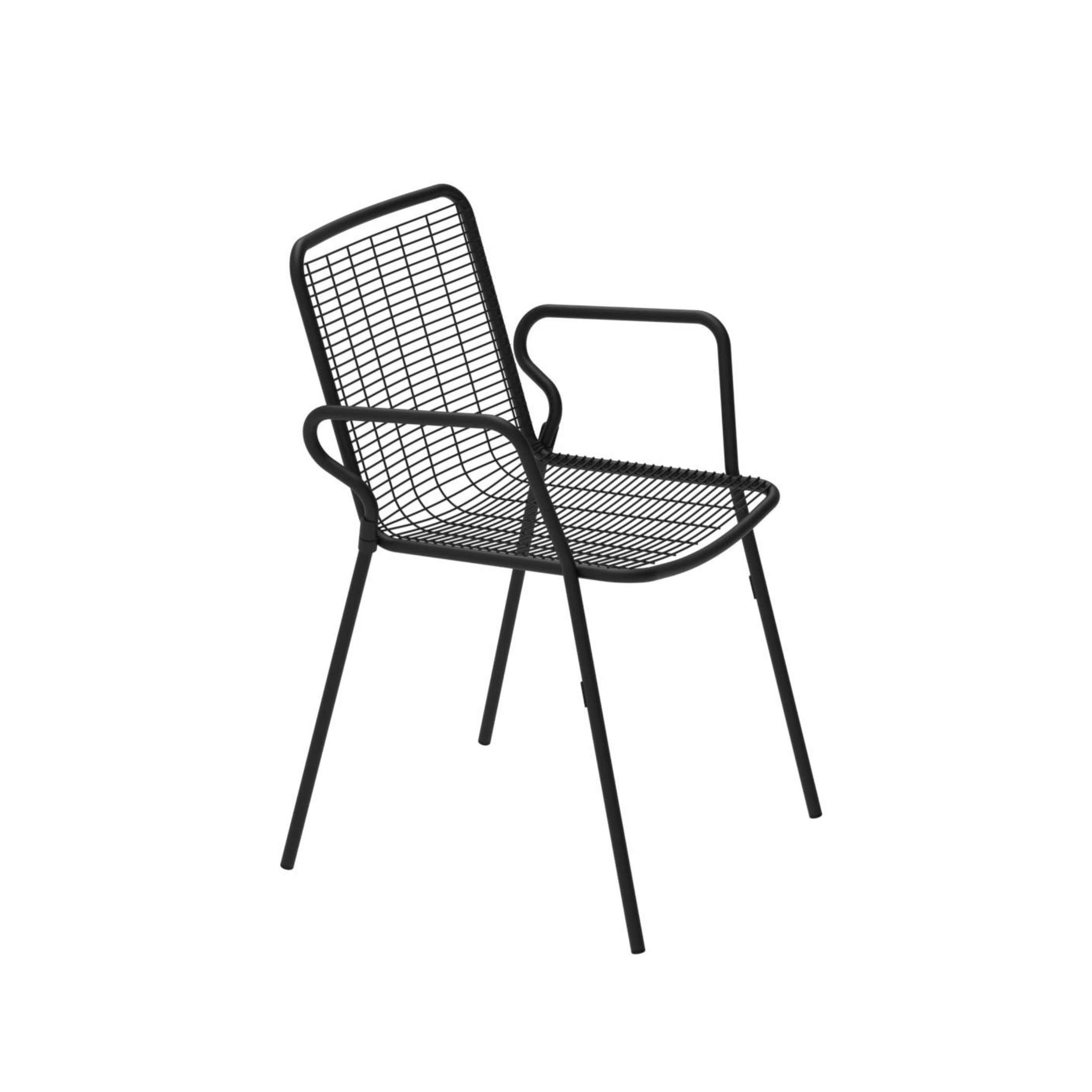Silla apilable de metal revestido de polvo sillón de jardín "Roma" 54x60 cm 84h