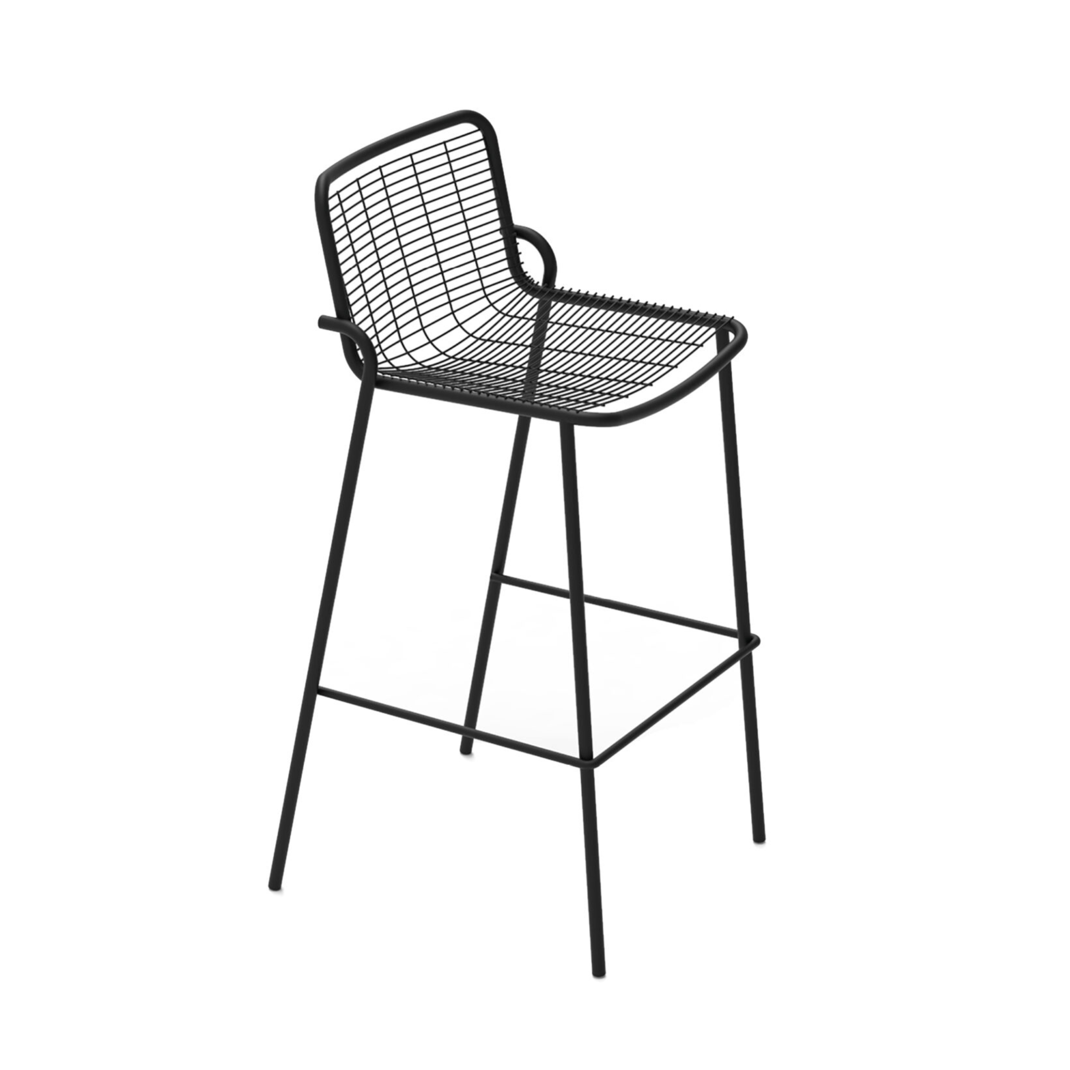 Taburete alto de metal pintado "Roma" apilable para el jardín 50x52 cm 100h