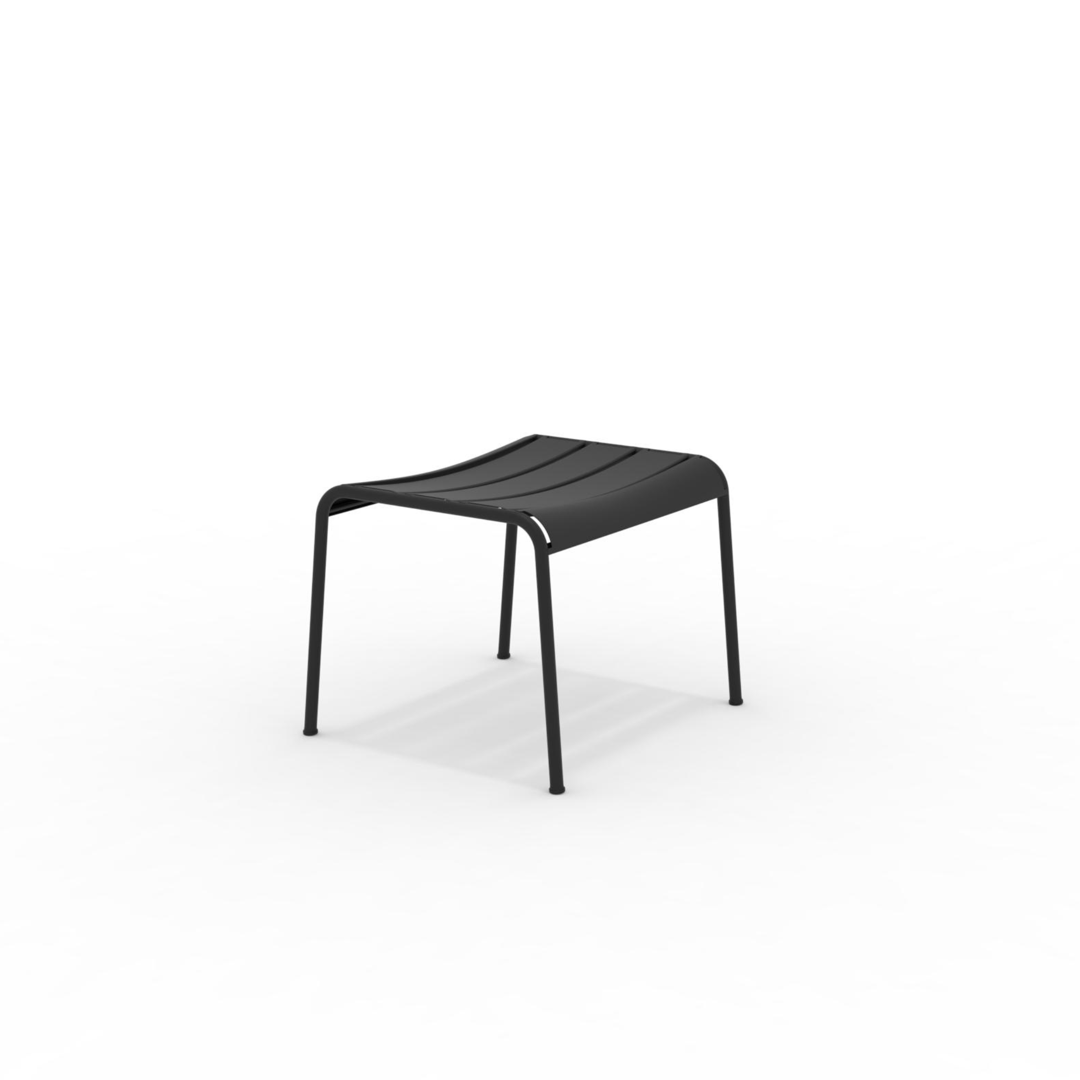 Repose-pieds "Twist" en métal peint, tabouret bas de jardin 126x57 cm 88h