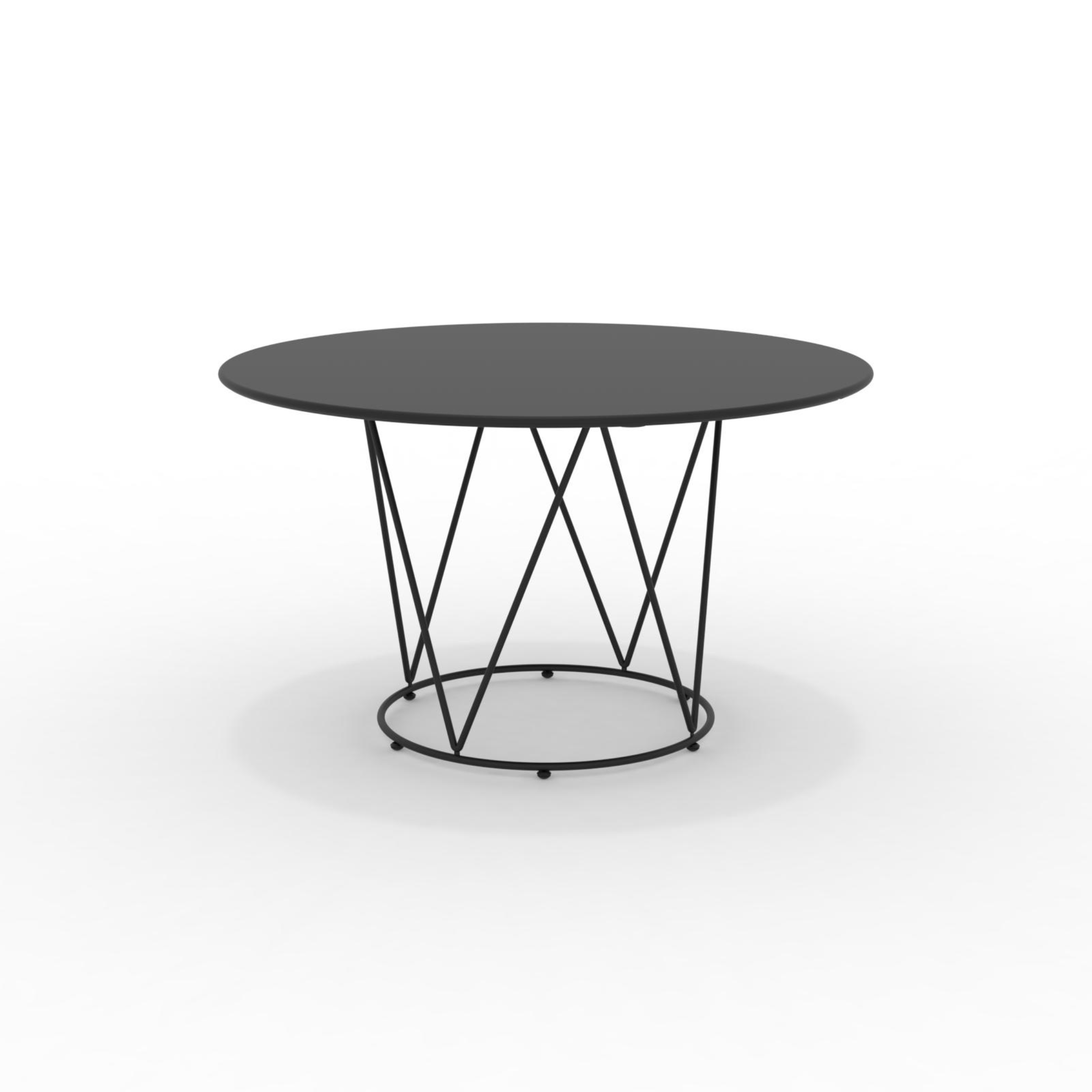 Table de jardin et bar ronde en métal galvanisé avec socle amovible "Daisy6"
