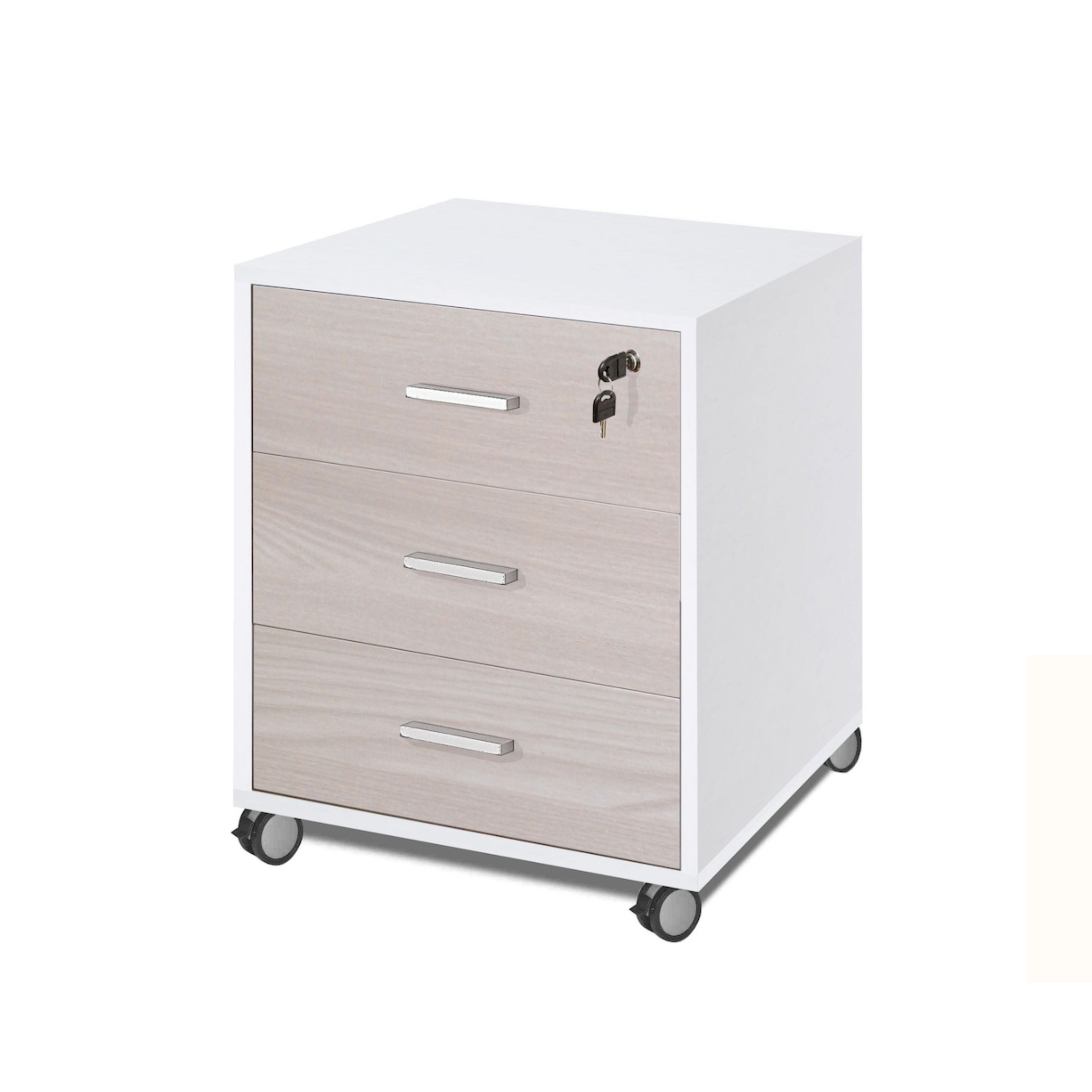 Meuble 3 tiroirs avec roulettes "Drop" pour bureau 50x41 cm 70h