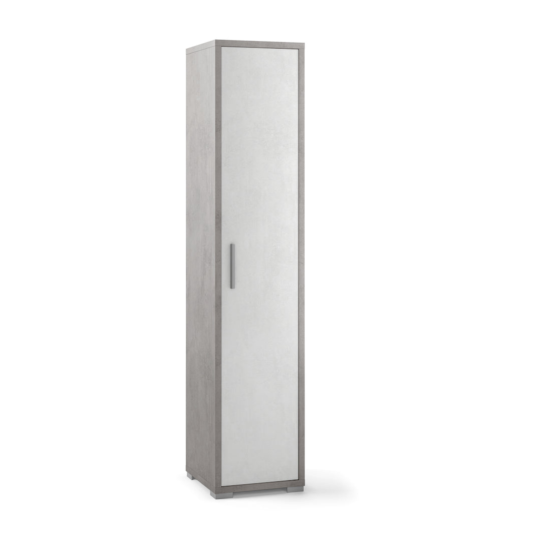 Bibliothèque colonne en bois "Slim1" 1 porte étagères réglables 39x41 cm 182h