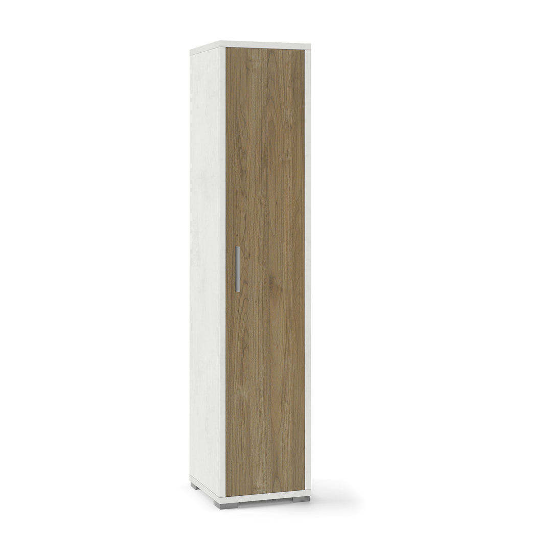 Bibliothèque colonne en bois "Slim1" 1 porte étagères réglables 39x41 cm 182h