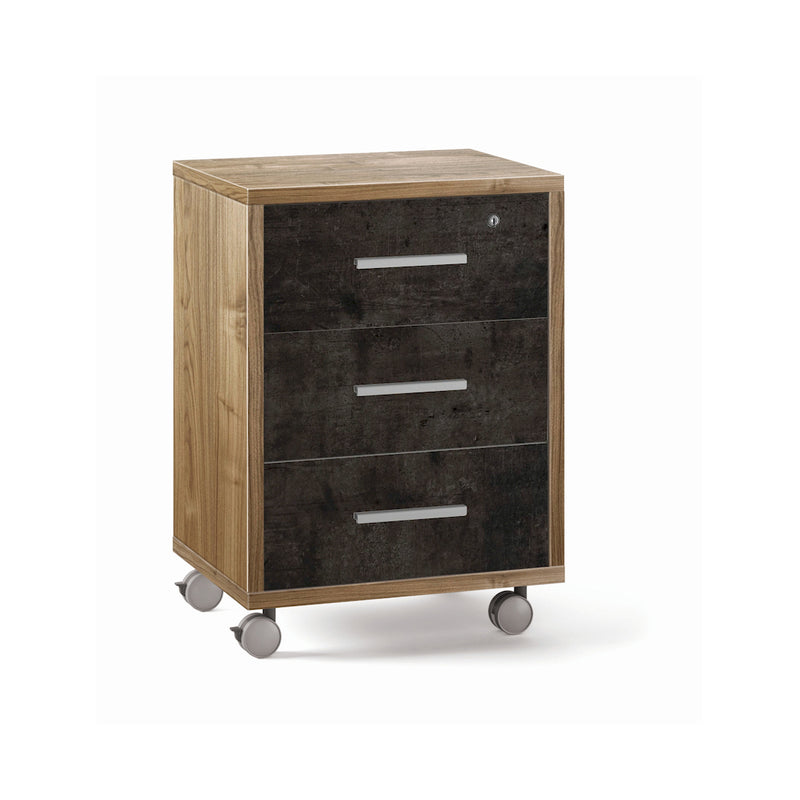 Mobile 3 cassetti con rotelle in legno "Double" versatile cm 51x41 71h