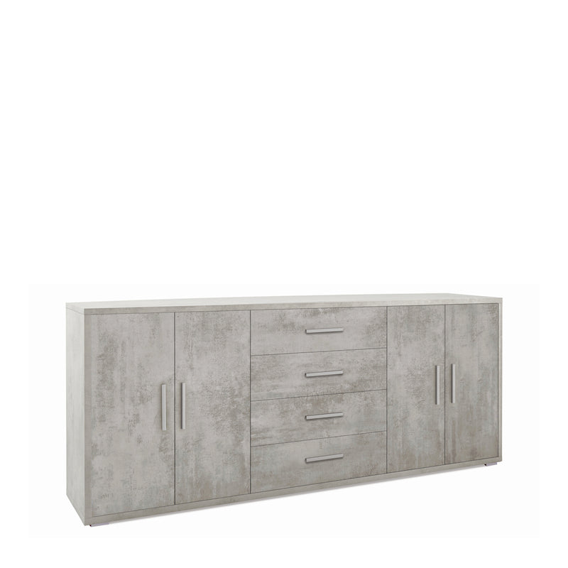 Buffet "Roby" en bois avec 4 portes et 4 tiroirs 203x41 cm 84h