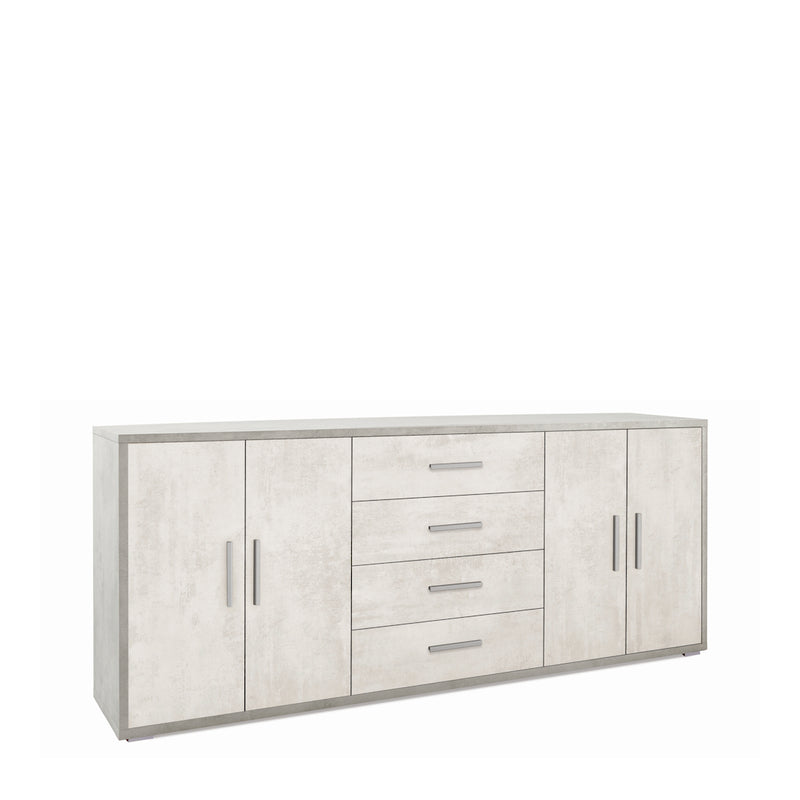 Mobile in legno "Roby" credenza con 4 ante e 4 cassetti cm 203x41 84h
