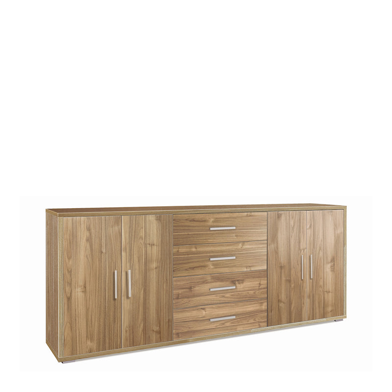 Mobile in legno "Roby" credenza con 4 ante e 4 cassetti cm 203x41 84h
