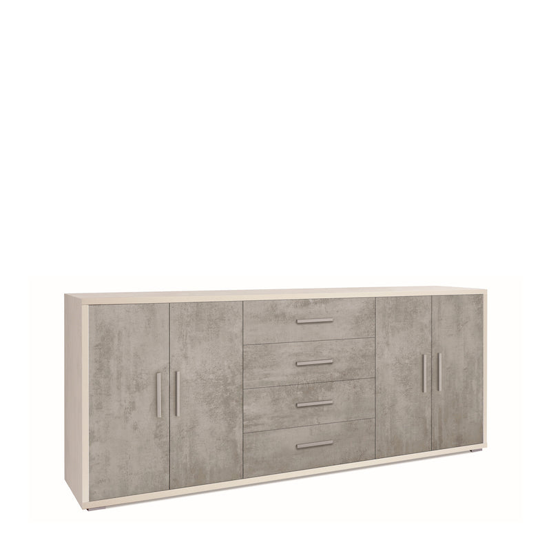 Mobile in legno "Roby" credenza con 4 ante e 4 cassetti cm 203x41 84h