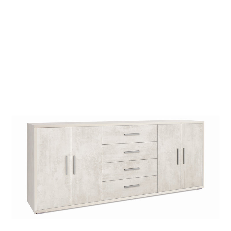 Mobile in legno "Roby" credenza con 4 ante e 4 cassetti cm 203x41 84h