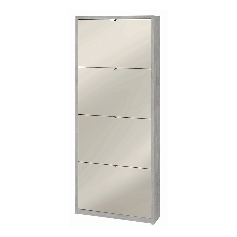 Scarpiera a specchio 4 ante "Diana1" in legno cm 63x18 154h