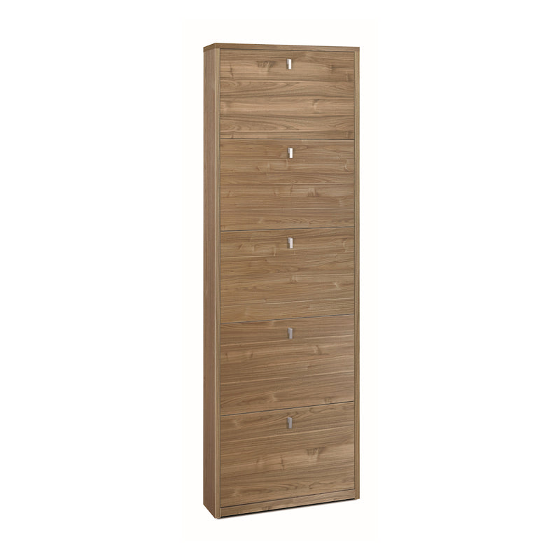Zapatero moderno y espacioso de 5 puertas "Bea" en madera 63x18 cm 190h