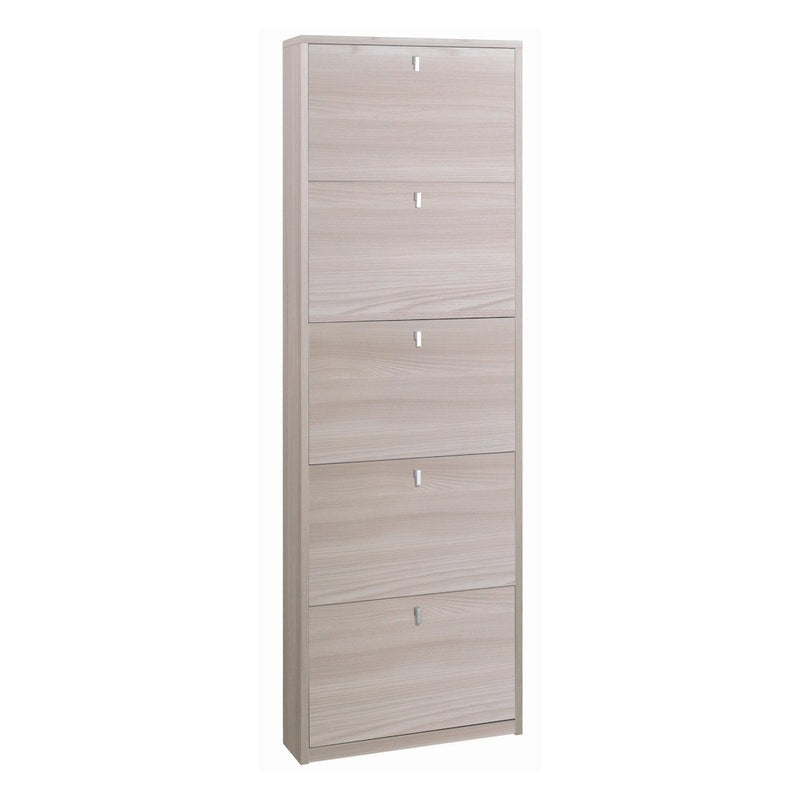 Zapatero moderno y espacioso de 5 puertas "Bea" en madera 63x18 cm 190h