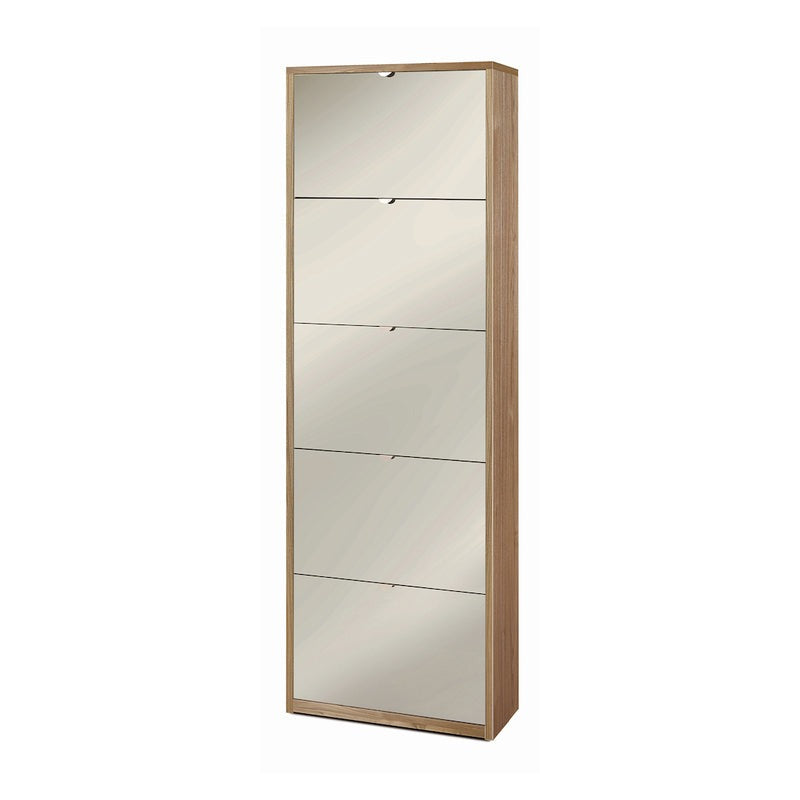 Scarpiera a specchio 5 ante "Pegaso1" in legno cm 63x29 190h