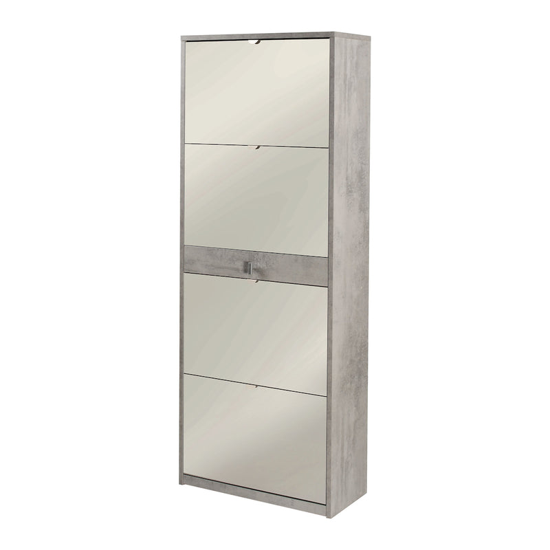 Scarpiera 4 ante specchio "Vittoria" 1 cassetto in legno cm 63x29 164h