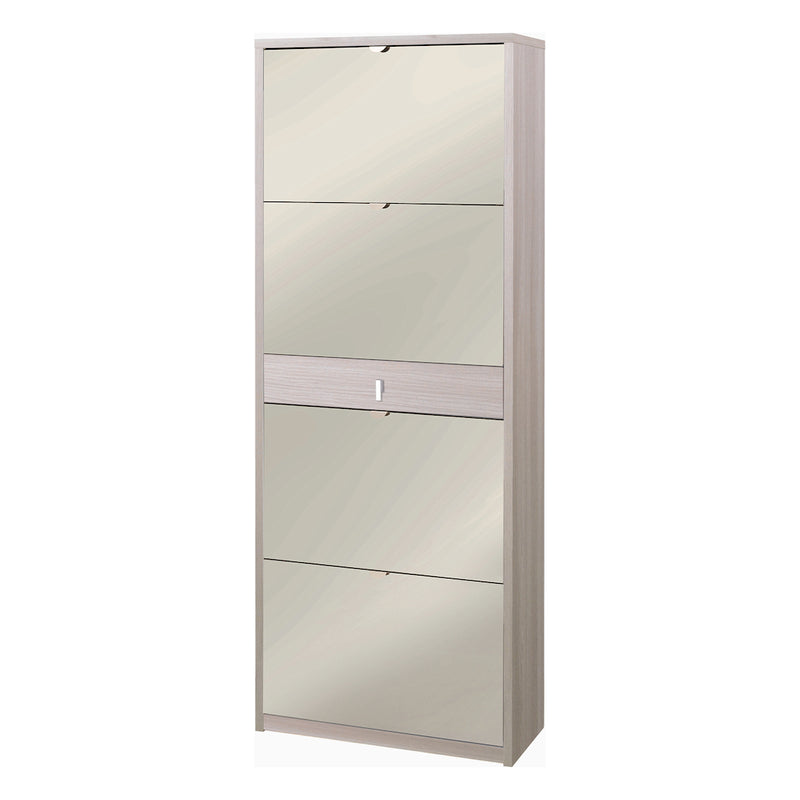 Scarpiera 4 ante specchio "Vittoria" 1 cassetto in legno cm 63x29 164h