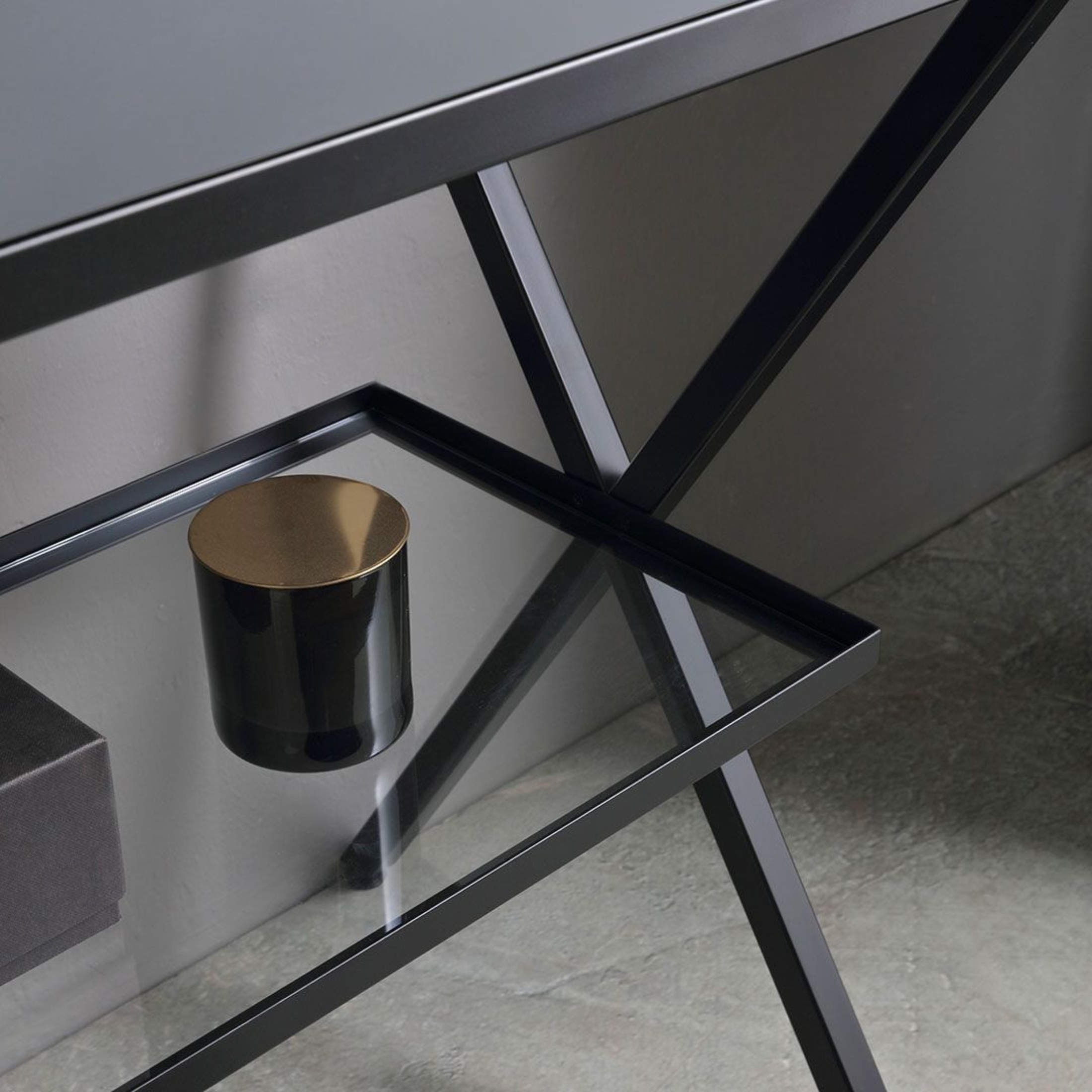 Mobile bagno a terra "Petra" moderno con specchio, lavabo e mensola in vetro 100 cm