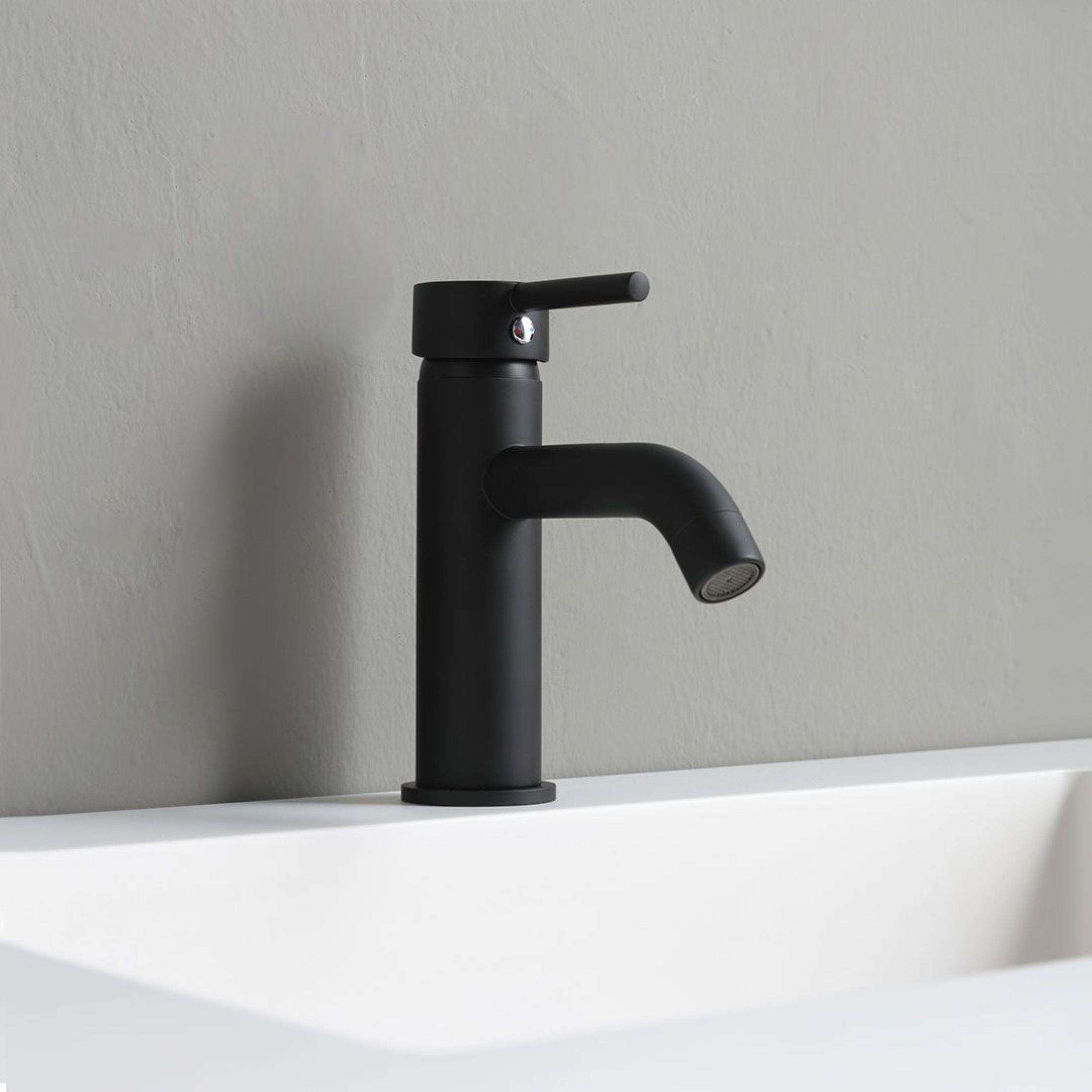 Mobile bagno a terra "Petra" moderno con specchio, lavabo e mensola in vetro 100 cm