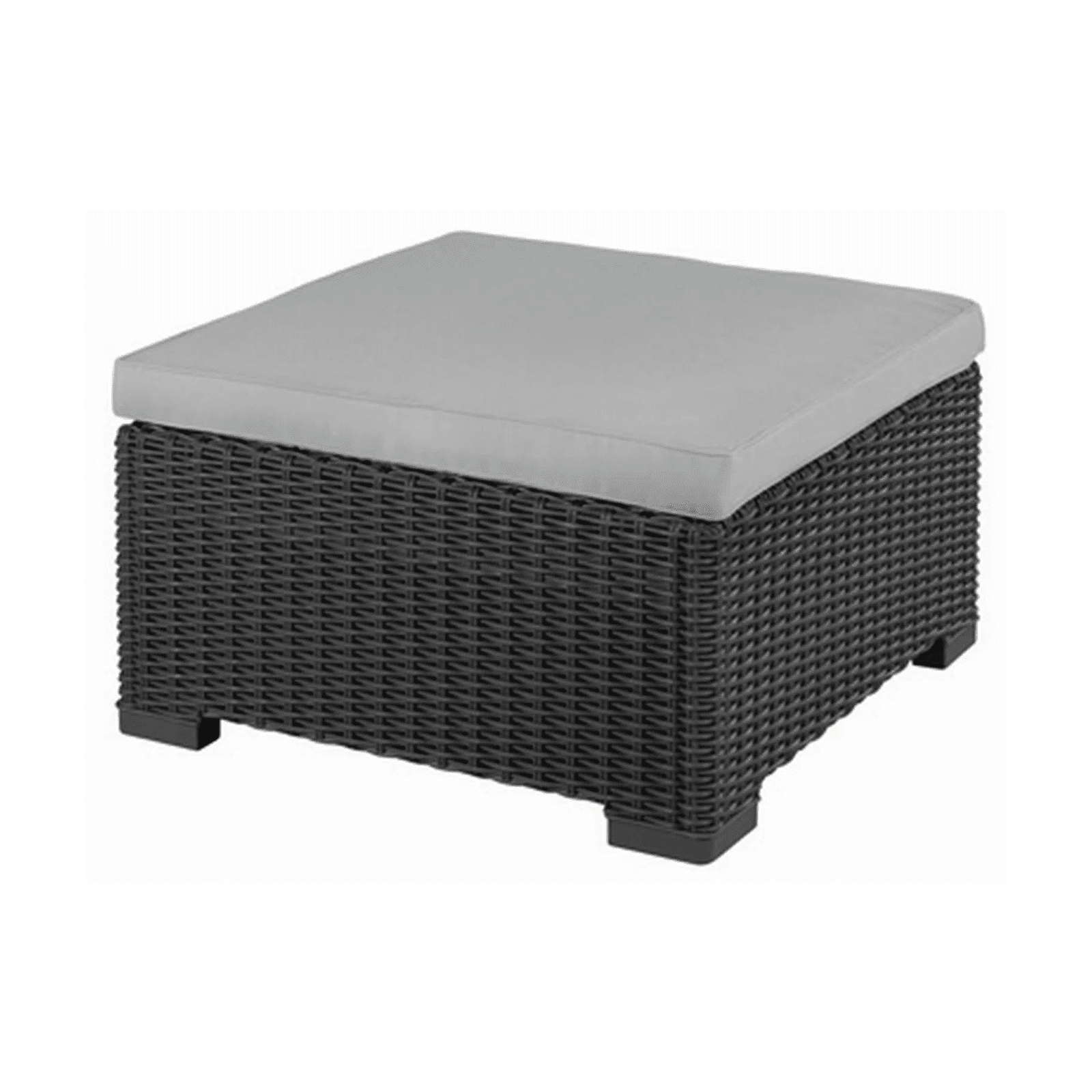 Tavolino basso in resina quadrato California Graphite completo di cuscino