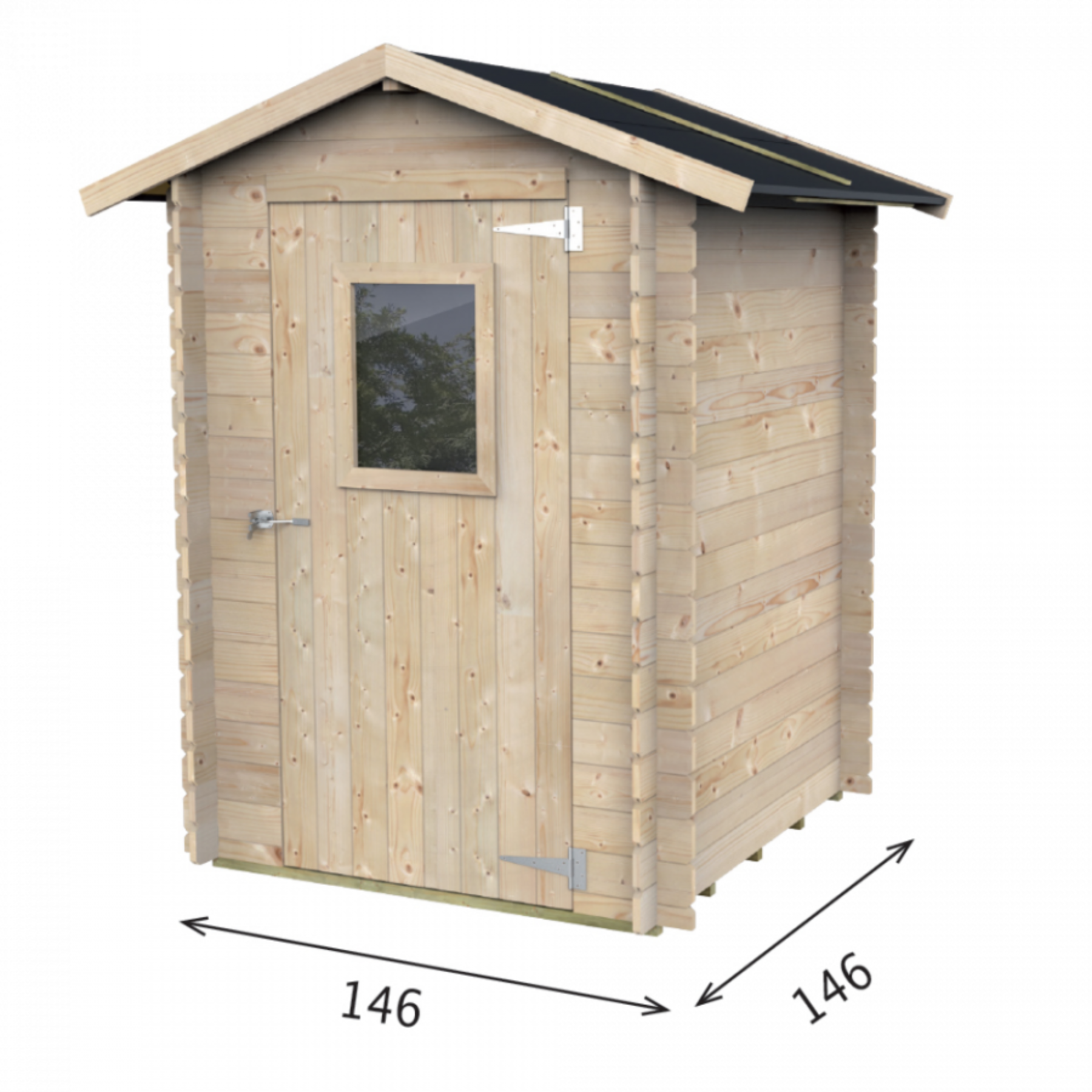 Abri de jardin préfabriqué en bois "Hobby" 146x146 cm 200h