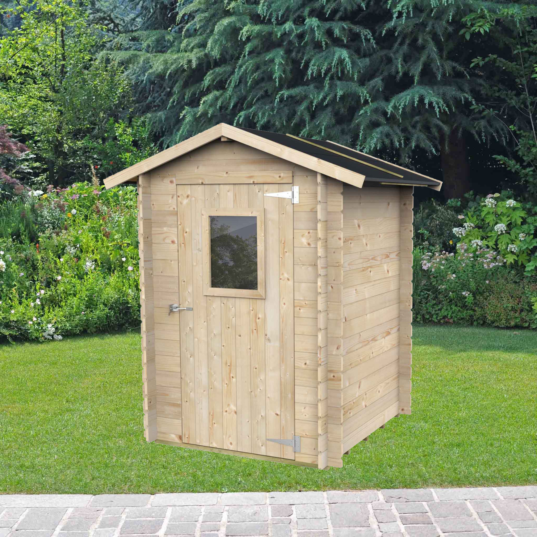 Abri de jardin préfabriqué en bois "Hobby" 146x146 cm 200h