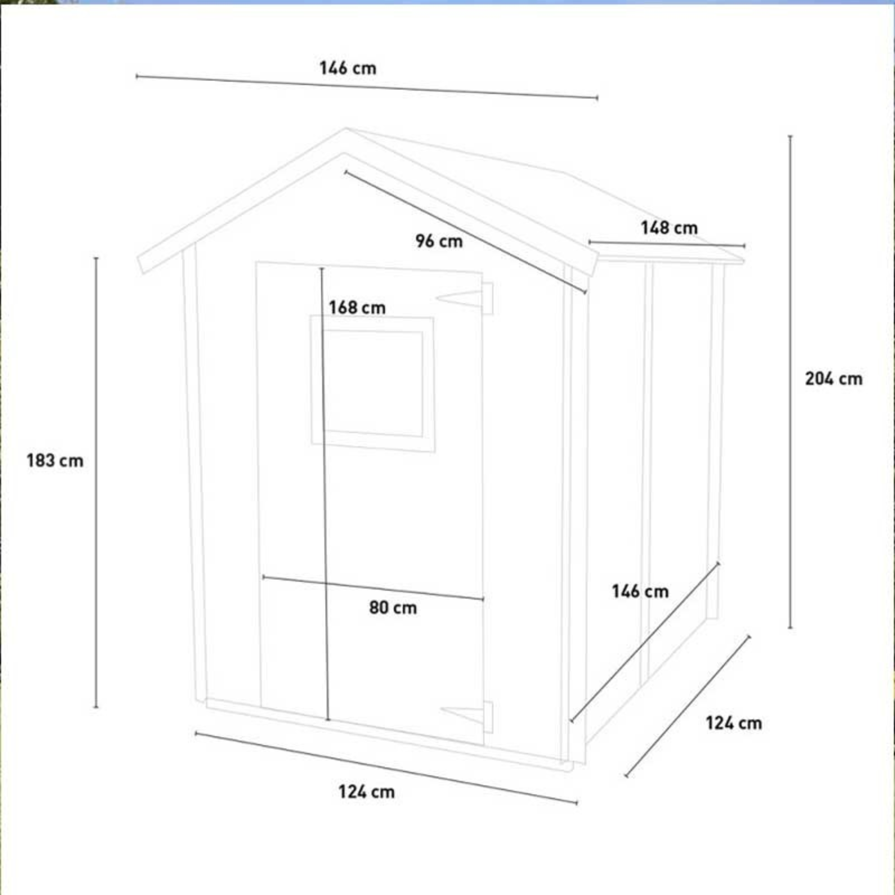 Abri de jardin préfabriqué en bois "Hobby" 146x146 cm 200h