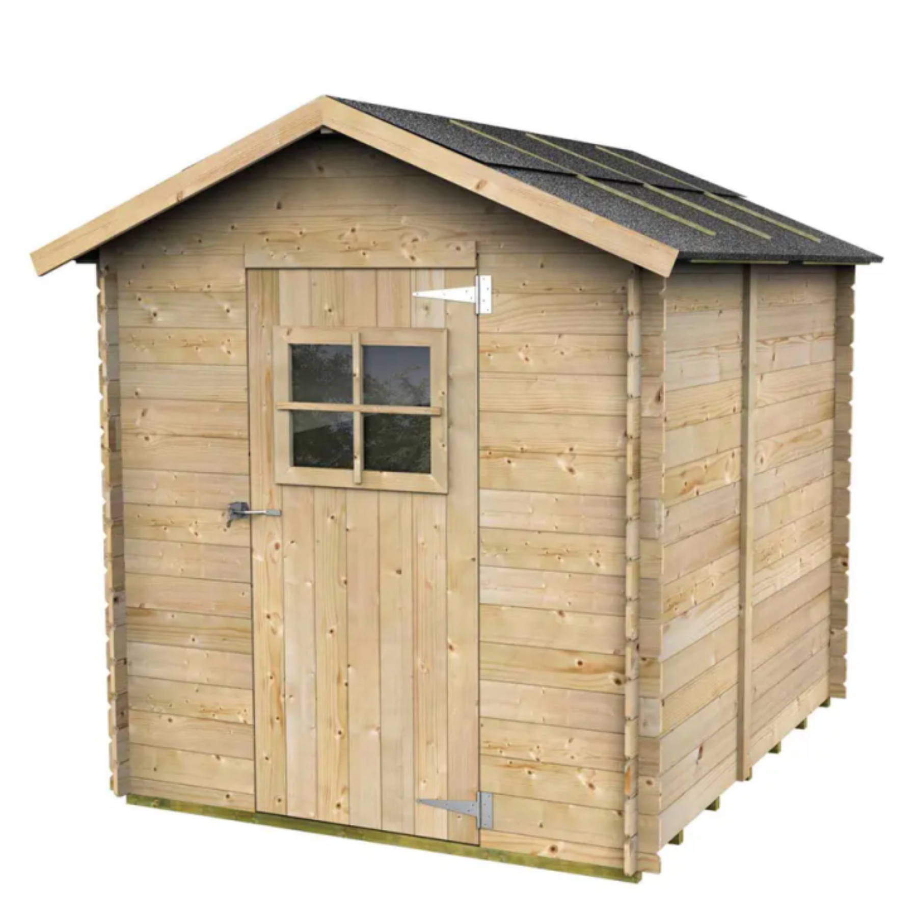 Abri de jardin en bois "Gaeta" 178x218 cm 205h simple porte avec fenêtre