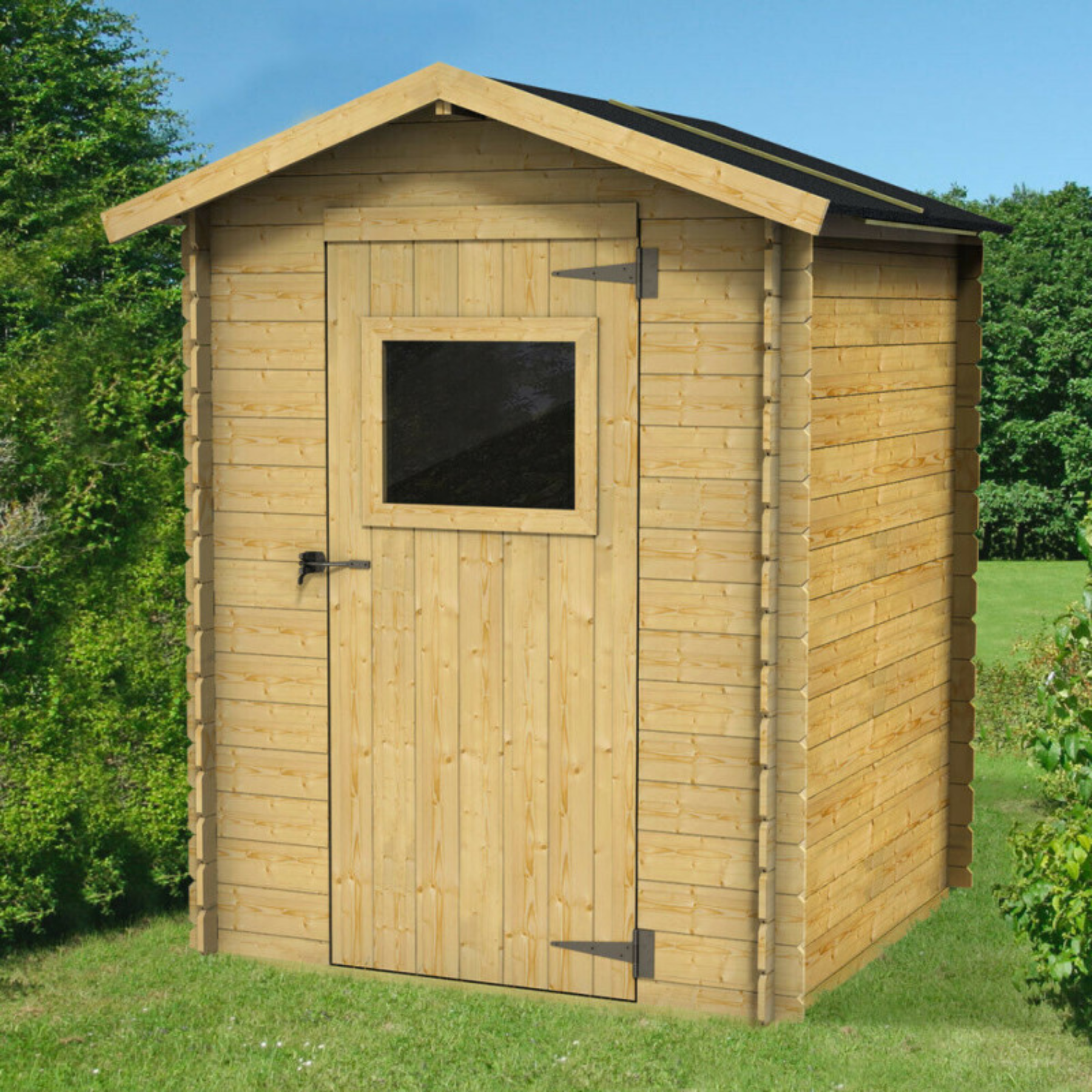 Abri de jardin en bois "Flavia" 146x132 cm 194h simple porte avec fenêtre