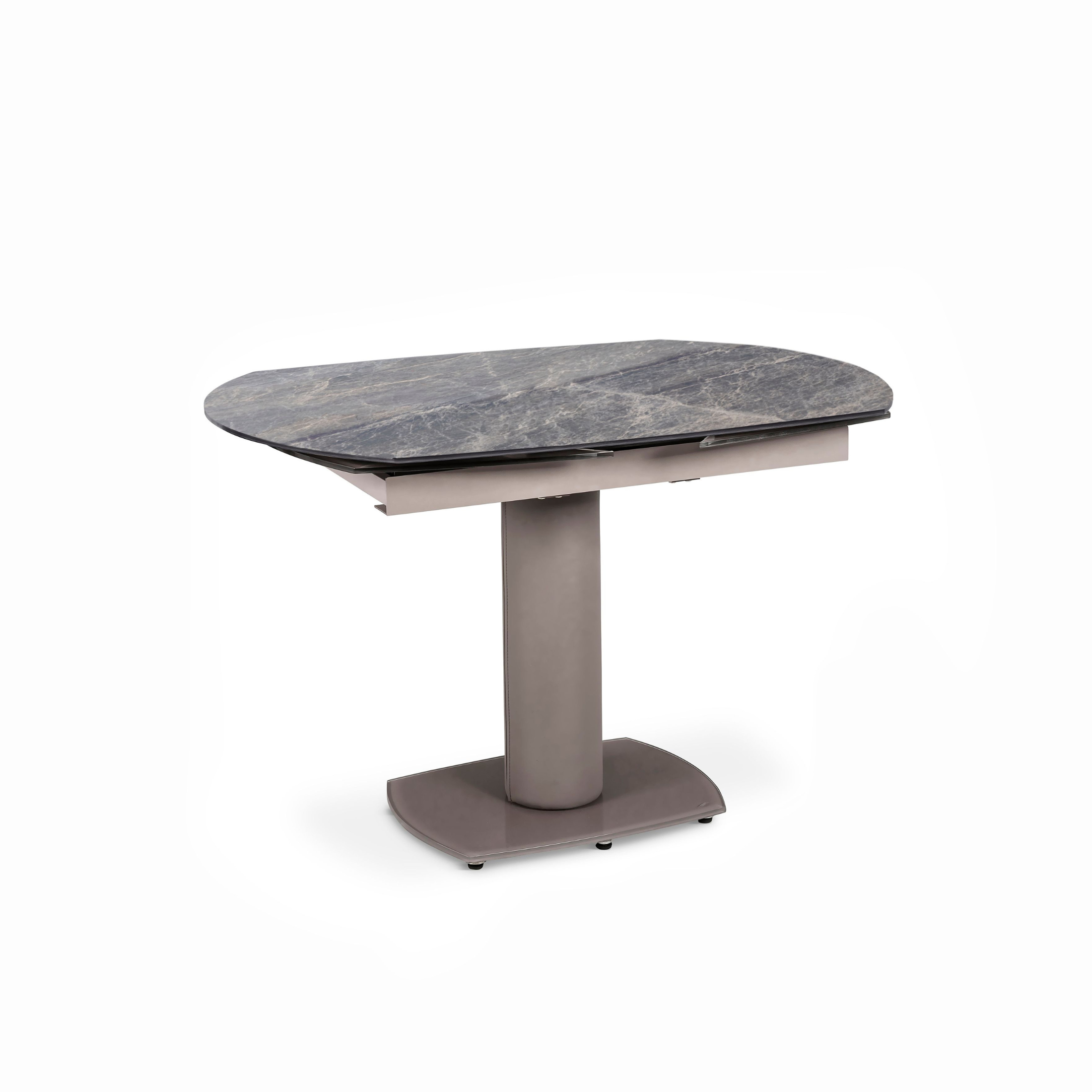 Tavolo allungabile "Bangkok" in vetro materico gambe in metallo cm 120/180x90 76h