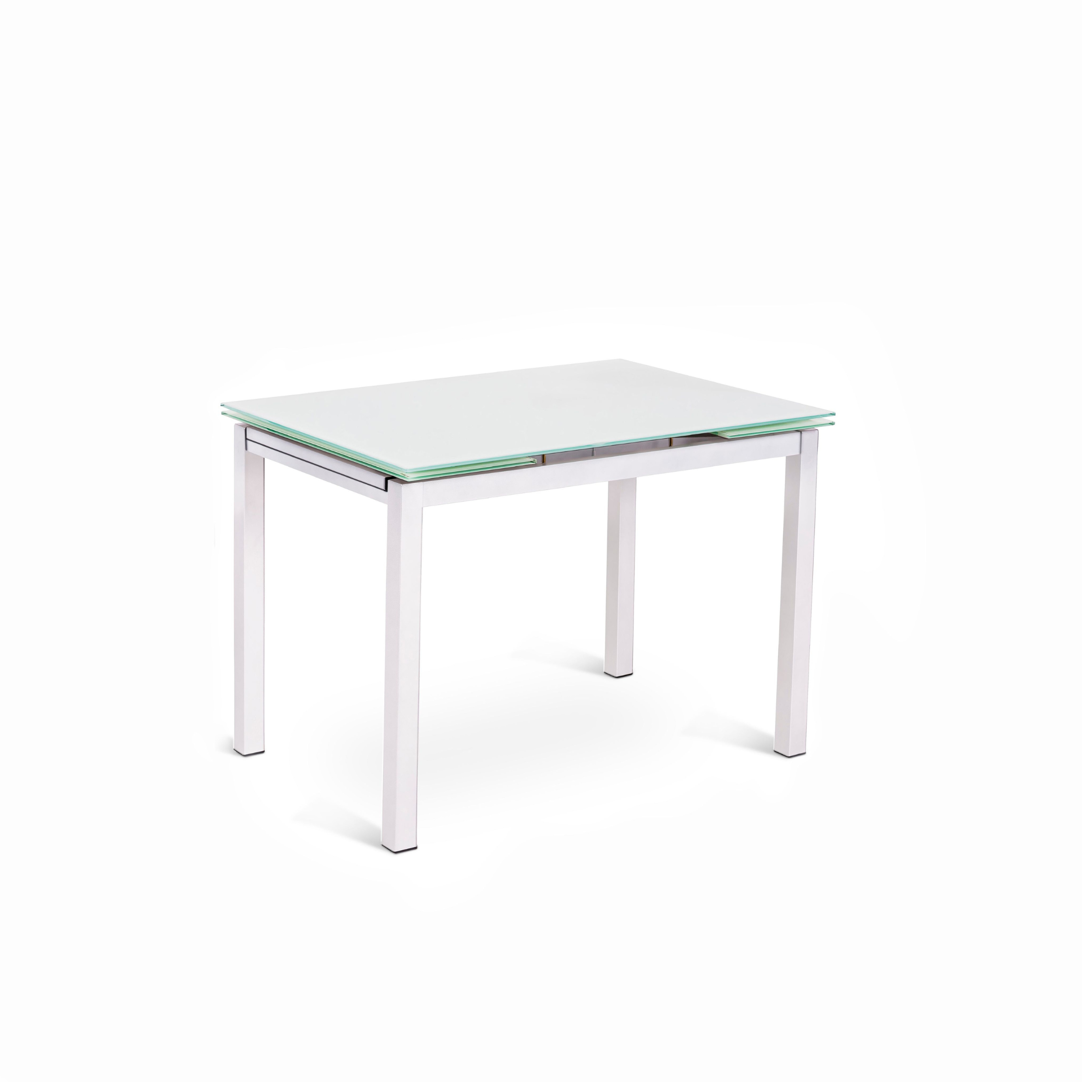 Tavolo allungabile "Bali" piano in vetro temperato gambe in metallo