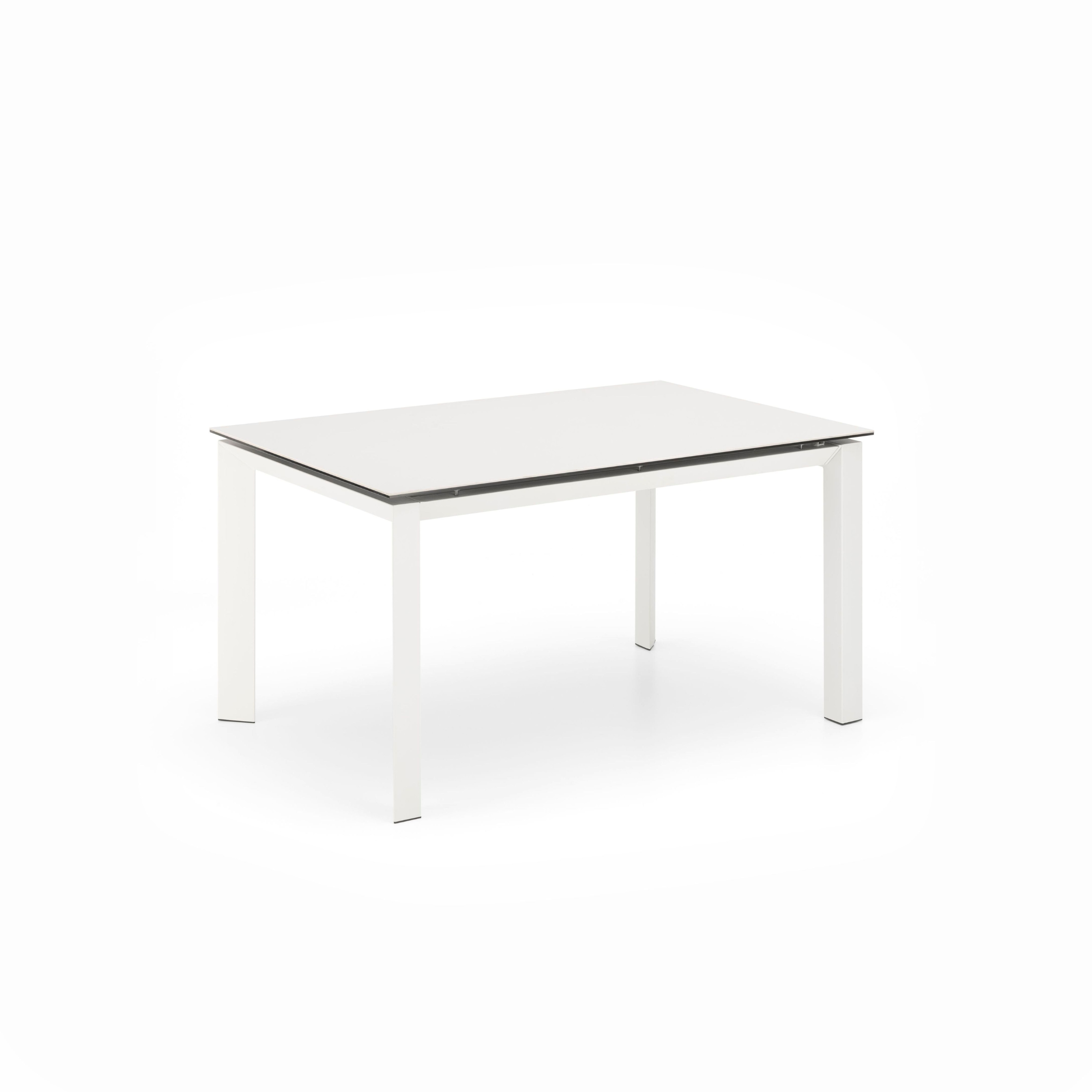 Tavolo allungabile moderno "Filo" piano in ceramica gambe in alluminio cm 140/220x90 75h