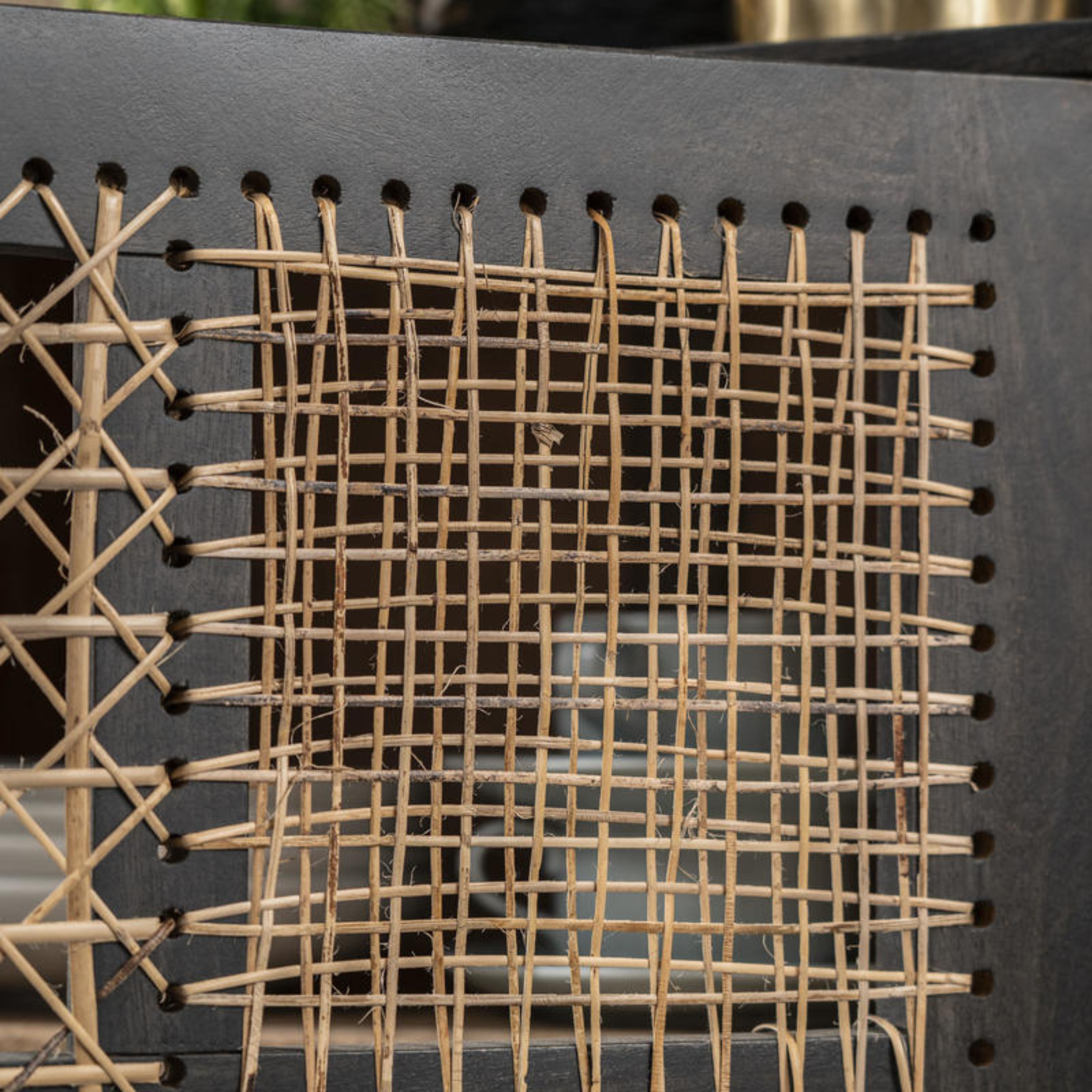 Madia design in legno di mango rattan "Nanda" 3 ante cm 160x38 75h