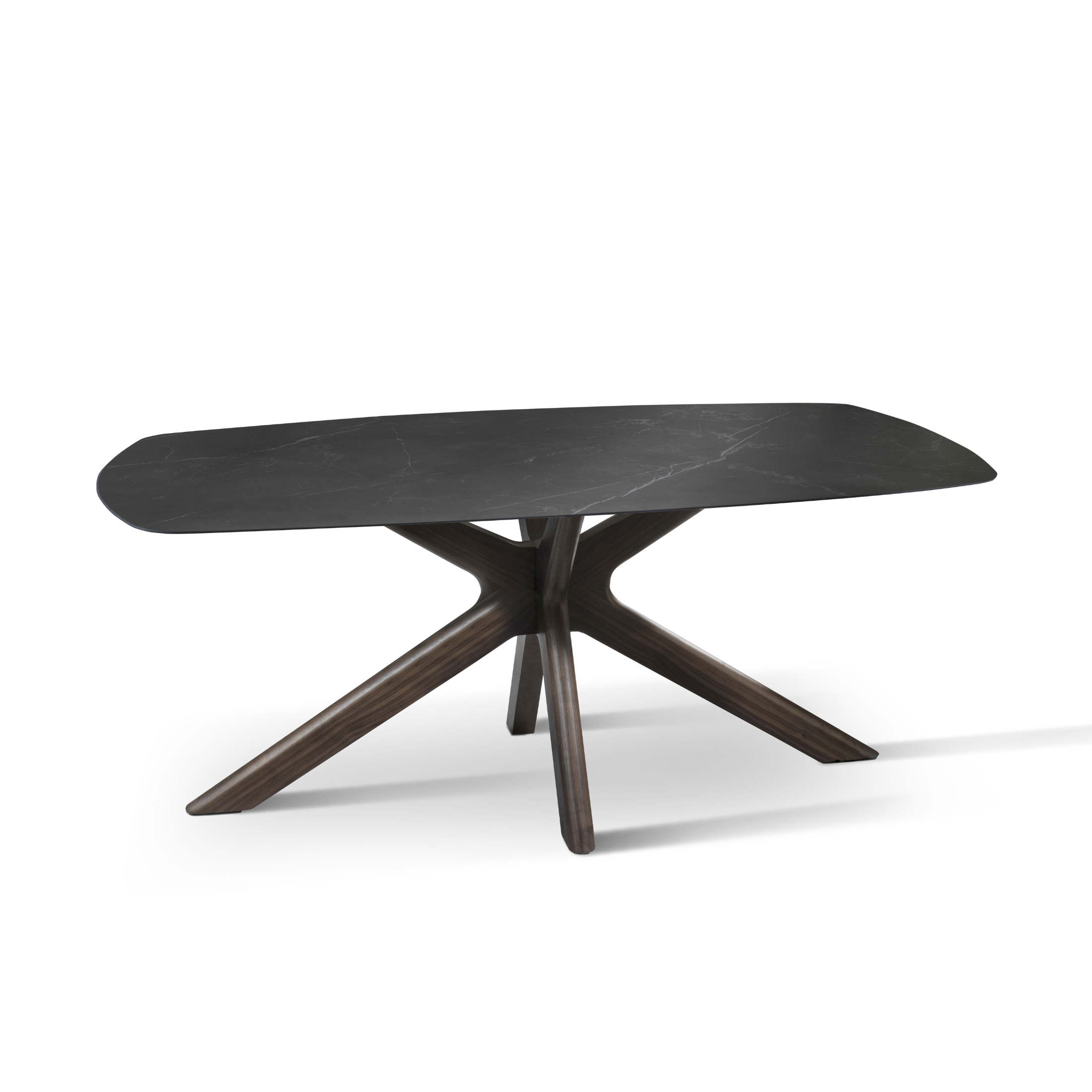 Mesa fija de cerámica "Gemini" efecto mármol 180x90 cm 76h