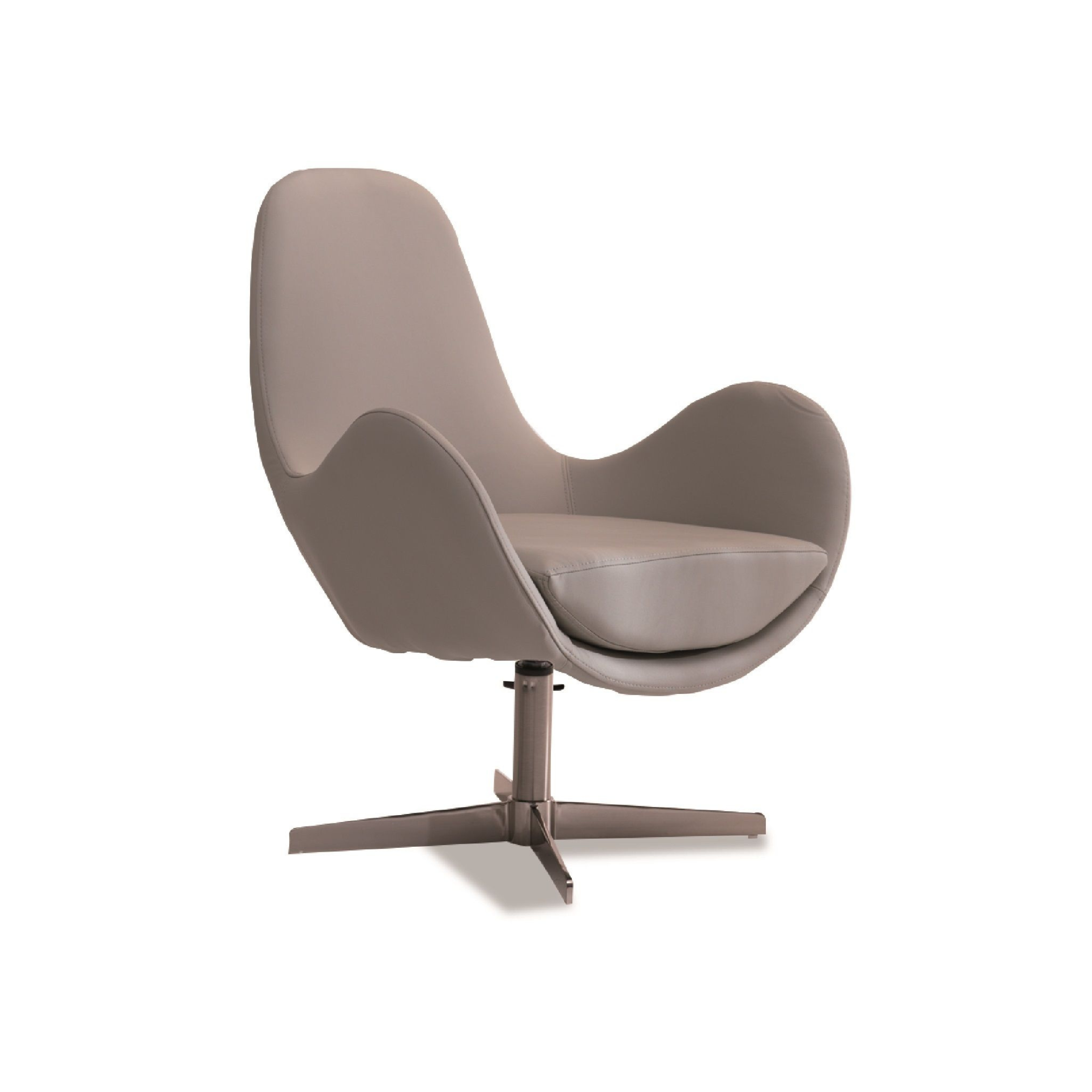 Poltrona girevole "Olga" moderna in tessuto con base cromata cm 72x64 85h