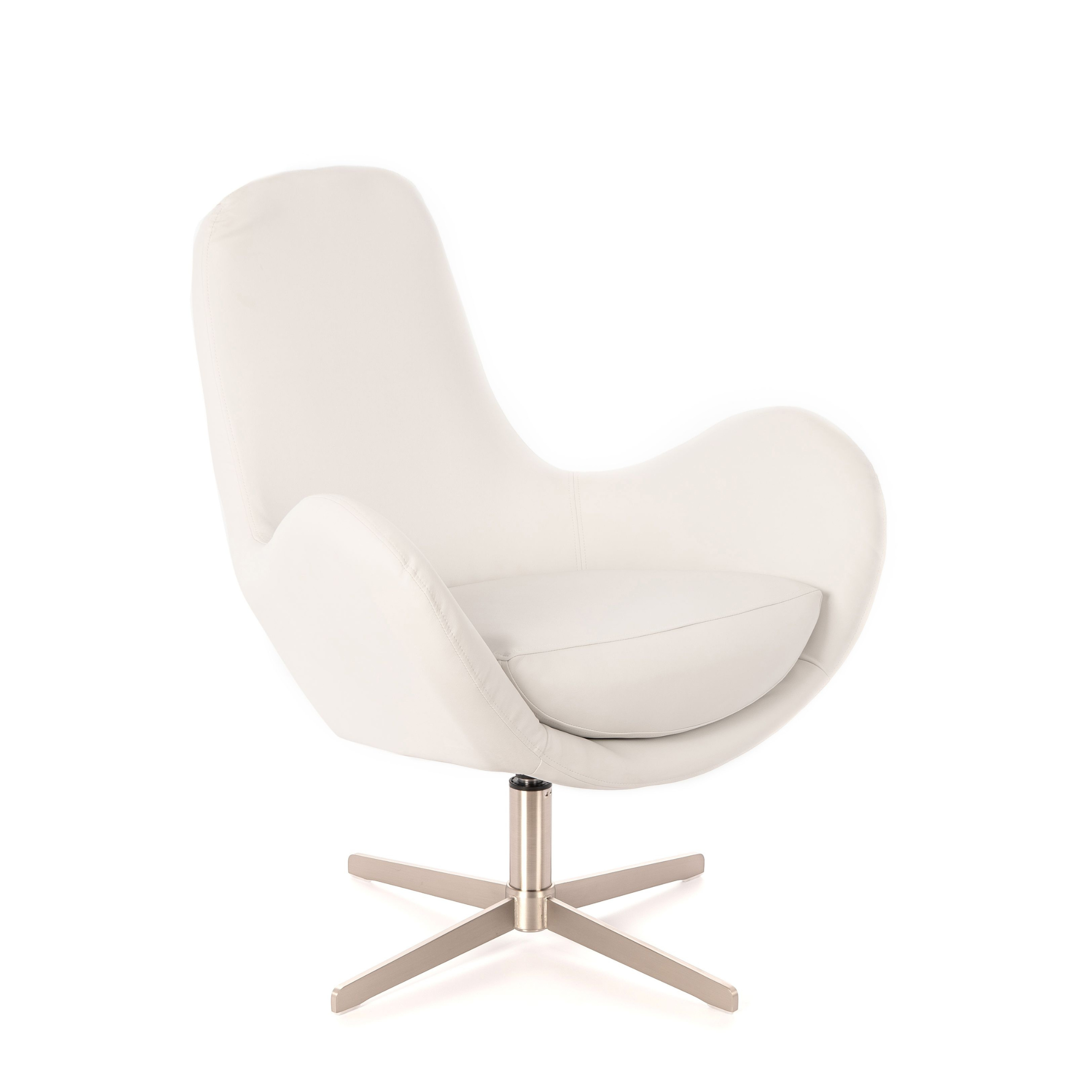Poltrona girevole "Olga" moderna in tessuto con base cromata cm 72x64 85h