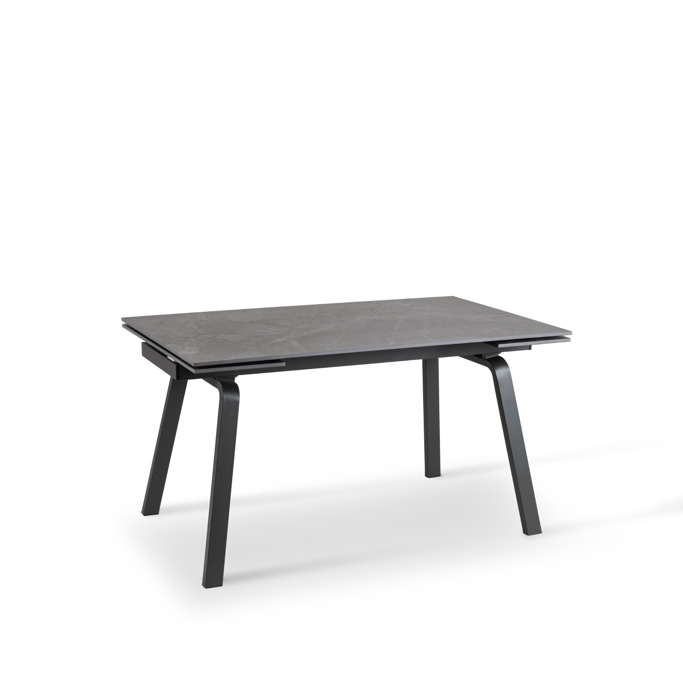Table extensible "Dylan" plateau pierre effet marbre 200x80 cm 76h