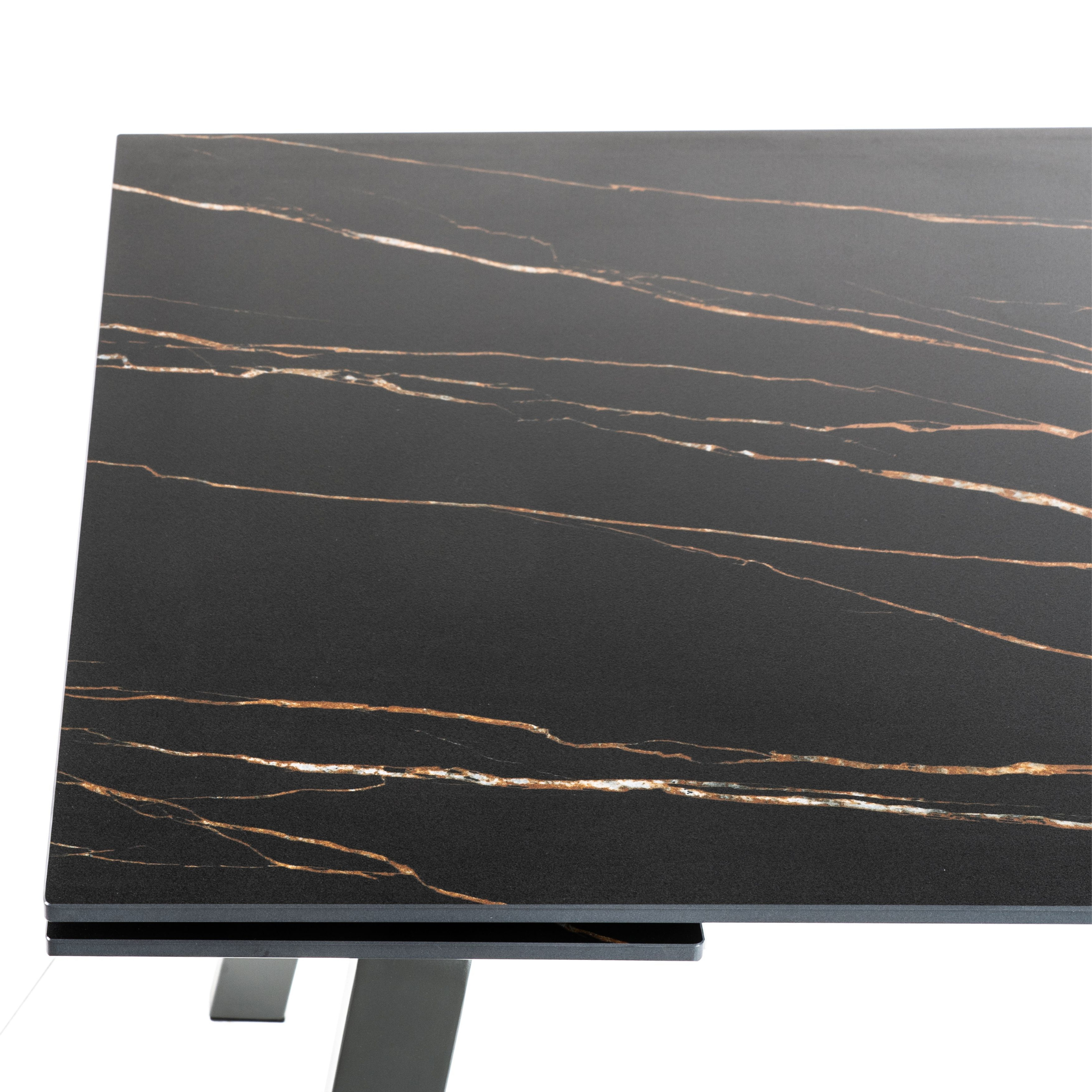 Tavolo allungabile "Zante" piano in pietra effetto marmo cm 200x80 76h