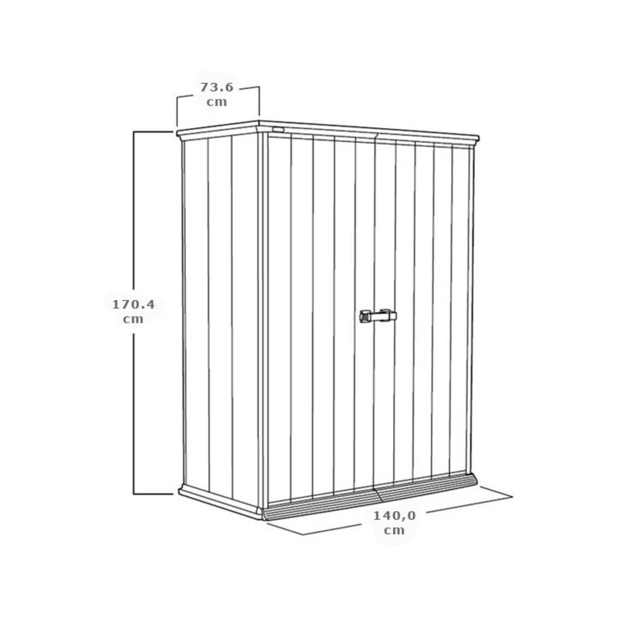 Armadio porta attrezzi da esterno "Compact" a 2 ripiani cm 140x73,6 170,4h