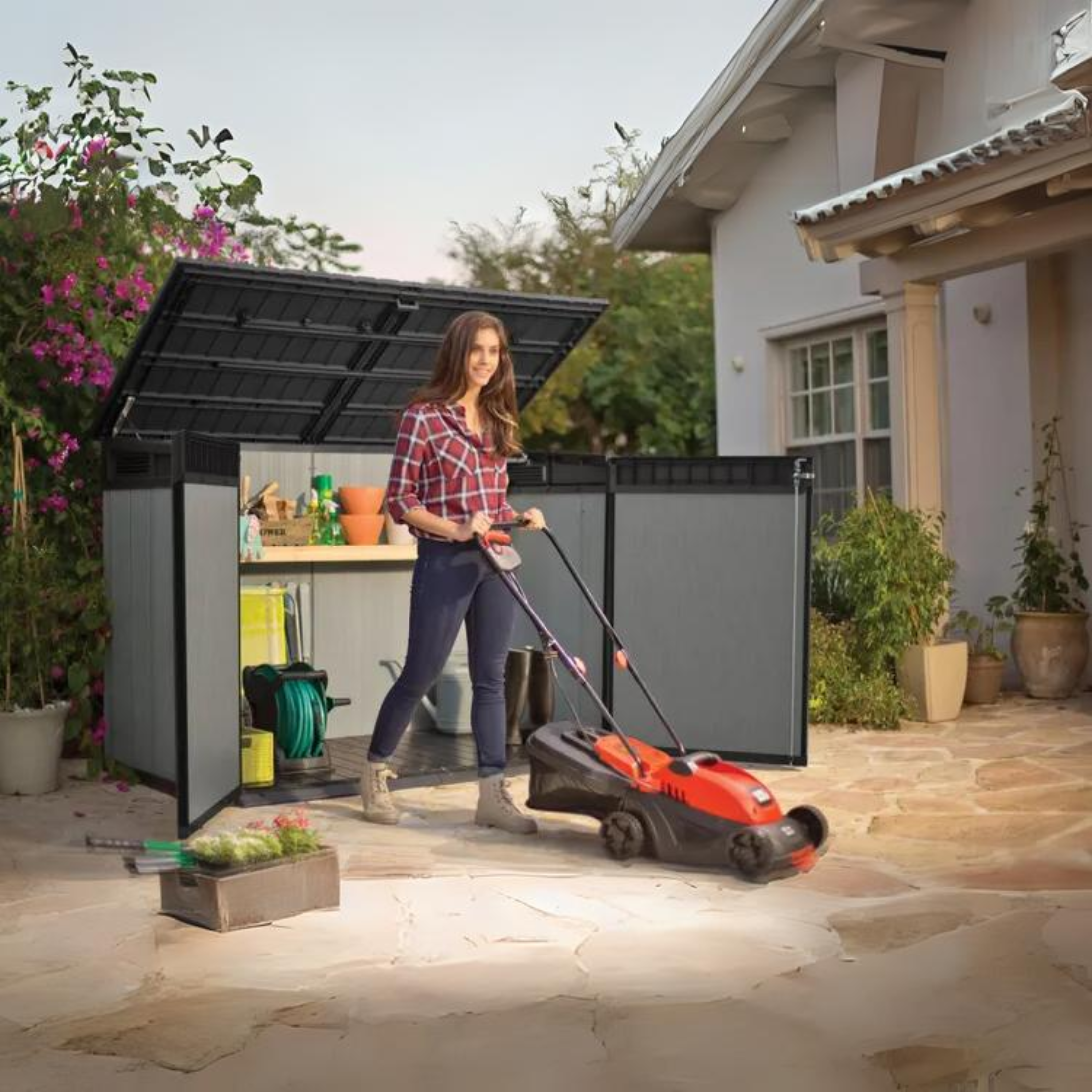 Baule da esterno multiuso "Box" in resina 2 ante cm 190,5x109,3 135,5h