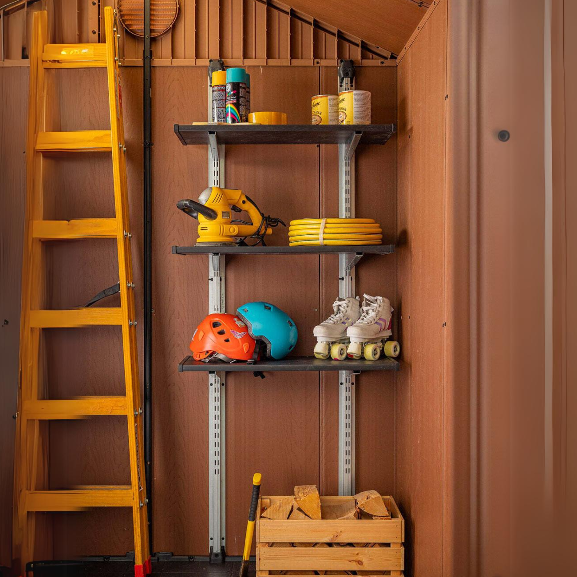 Kit étagères pour maisons métalliques "Newton" avec 3 étagères