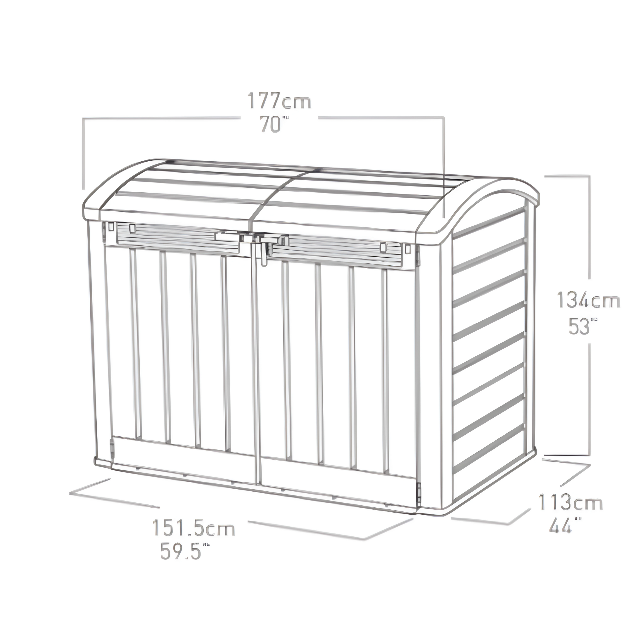 Baule porta attrezzi "Store" in resina beige capiente cm 177x113 134h