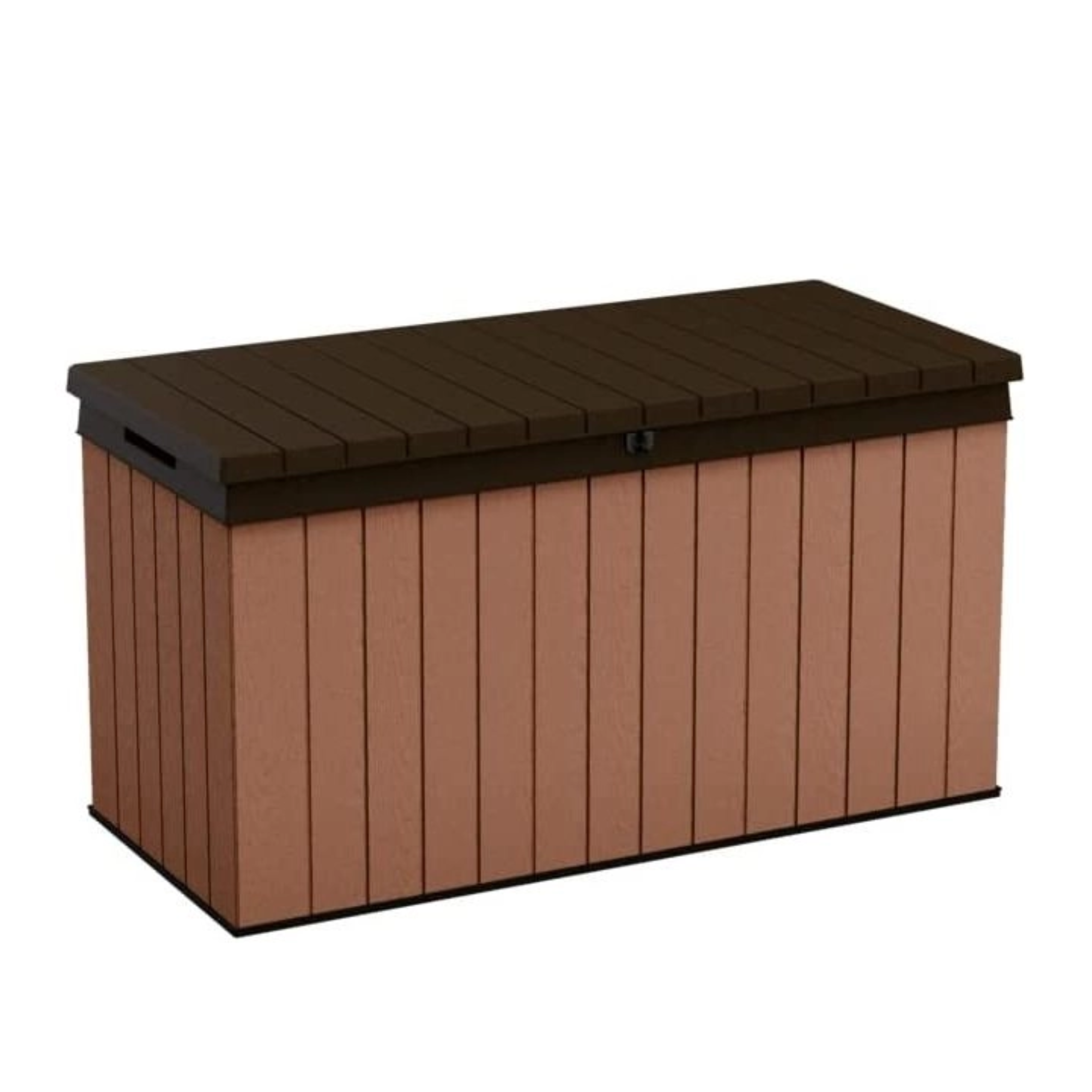 Grande malle d'extérieur en résine "Darwin" effet bois