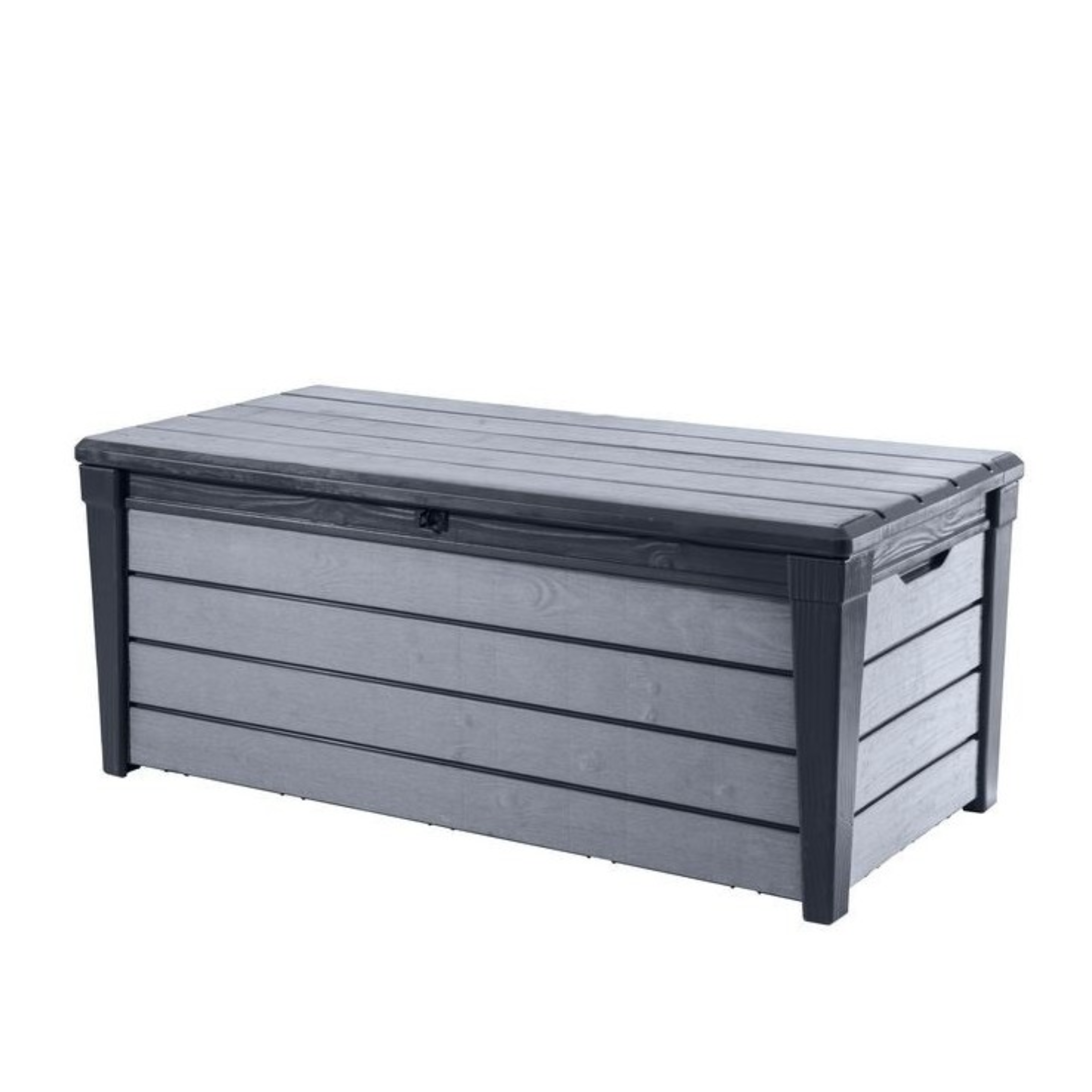 Grande malle d'extérieur "Brush" en résine effet bois 145x69,7 cm 60,3h