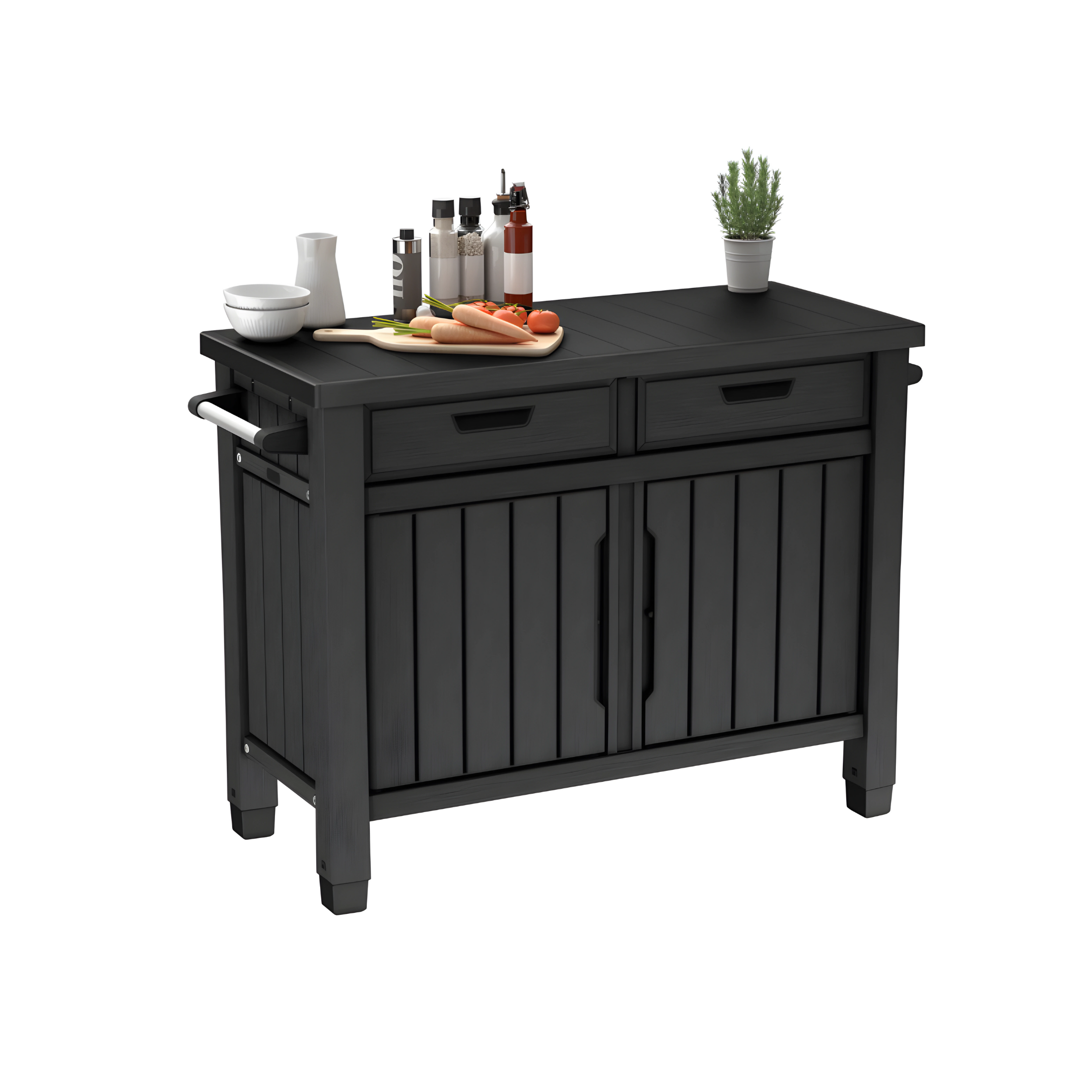 Table BBQ en résine avec 2 portes "Unity XL" 134x51,7 cm 90h