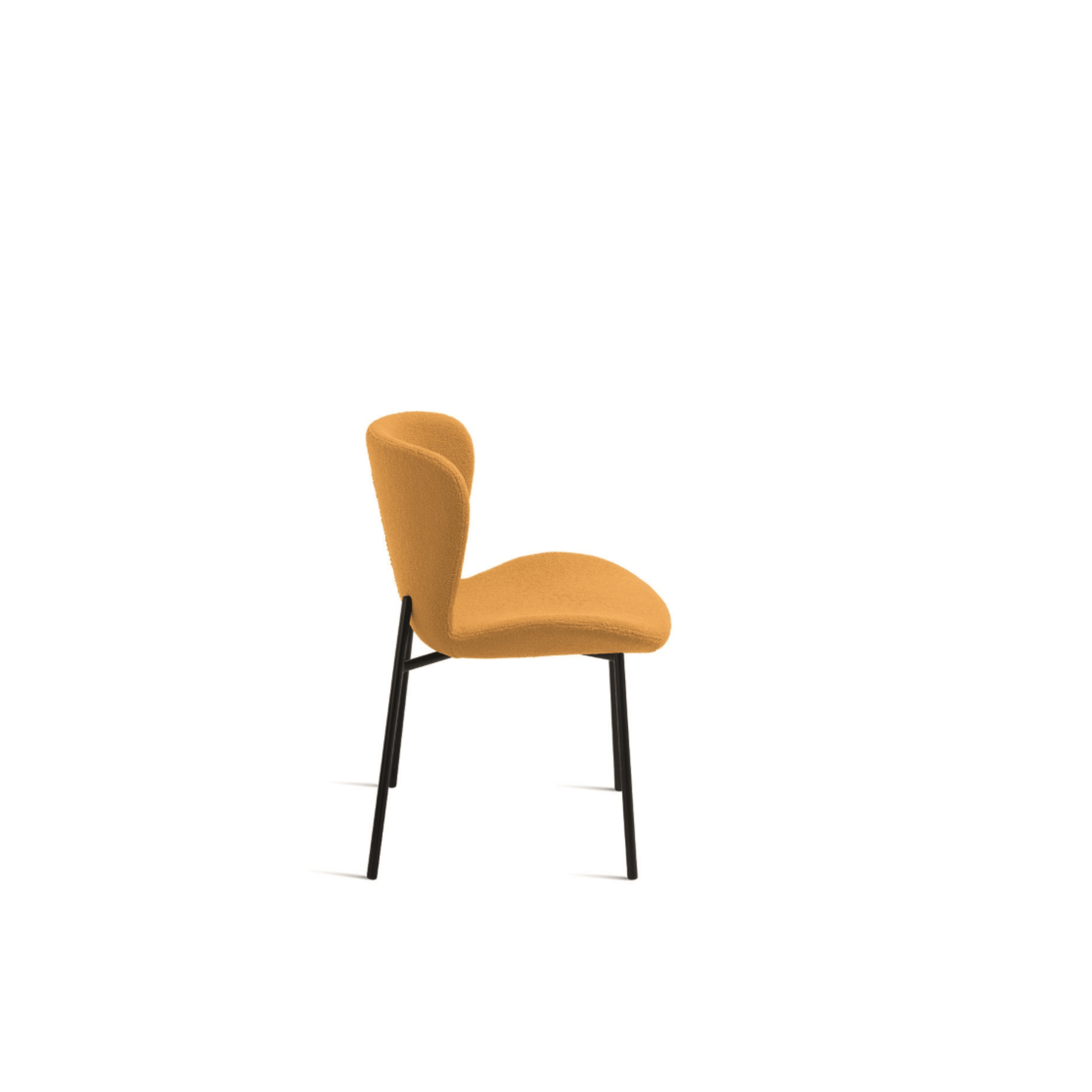 Set di sedie moderne imbottite "Abram" in tessuto bouclé écru da soggiorno cm 50x58 82h