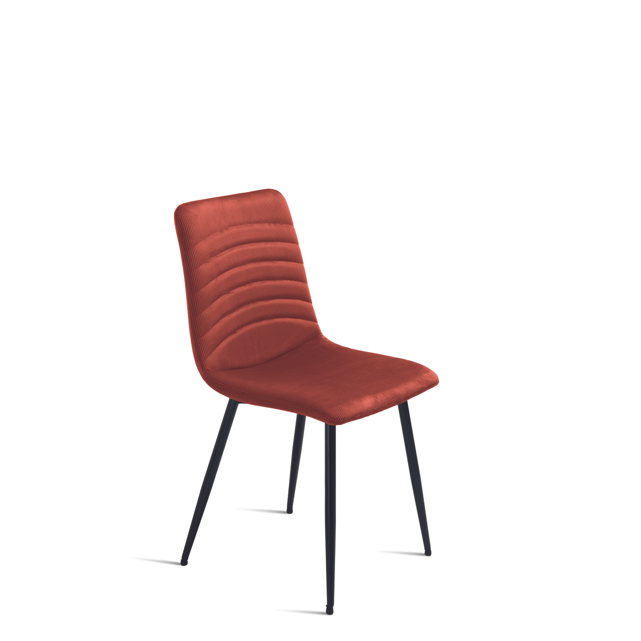 Set di sedie imbottite in tessuto cannettato "Leo" da soggiorno cm 45x54 87h