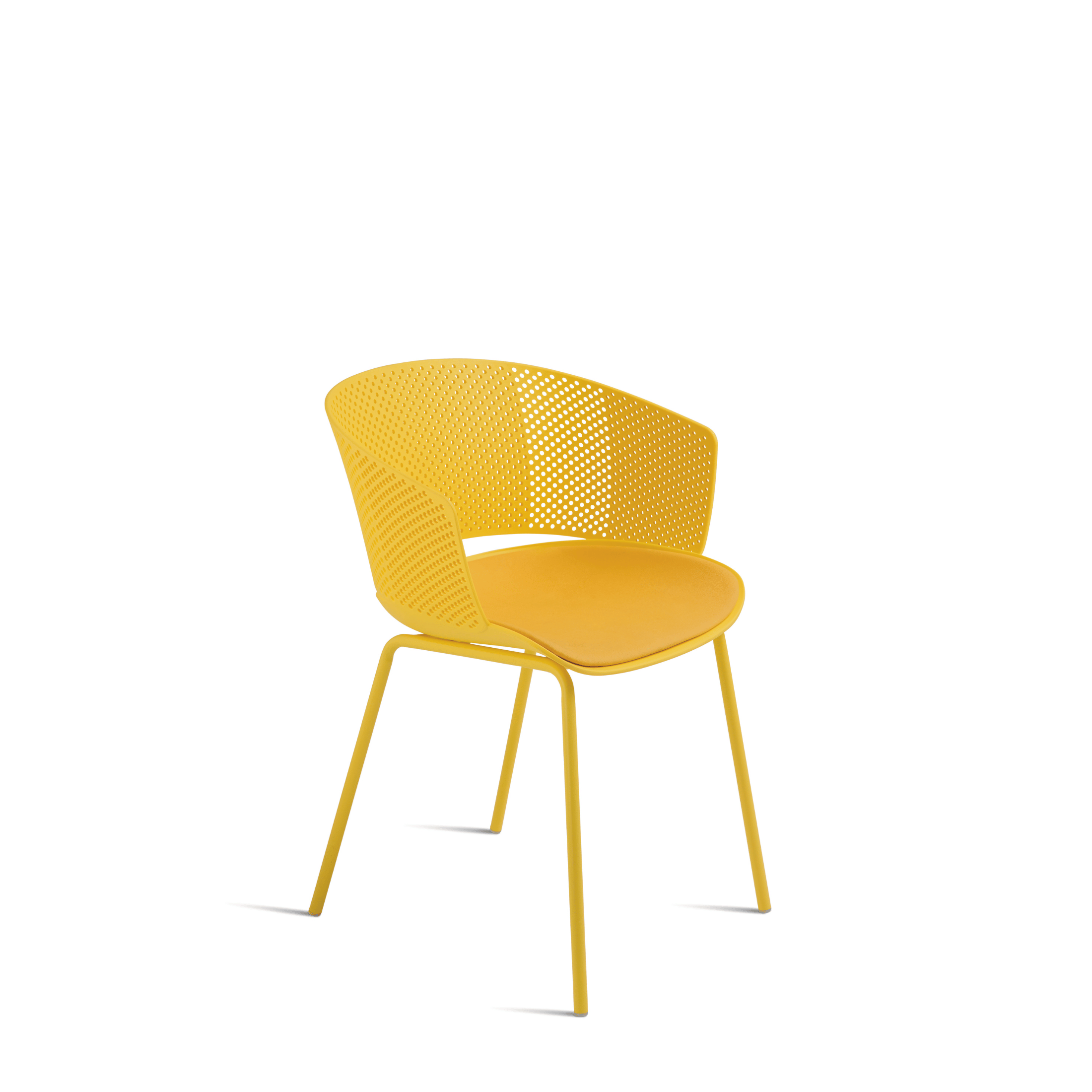 Chaise moderne en polypropylène "Cutolo" avec assise rembourrée 59x53 cm 78h