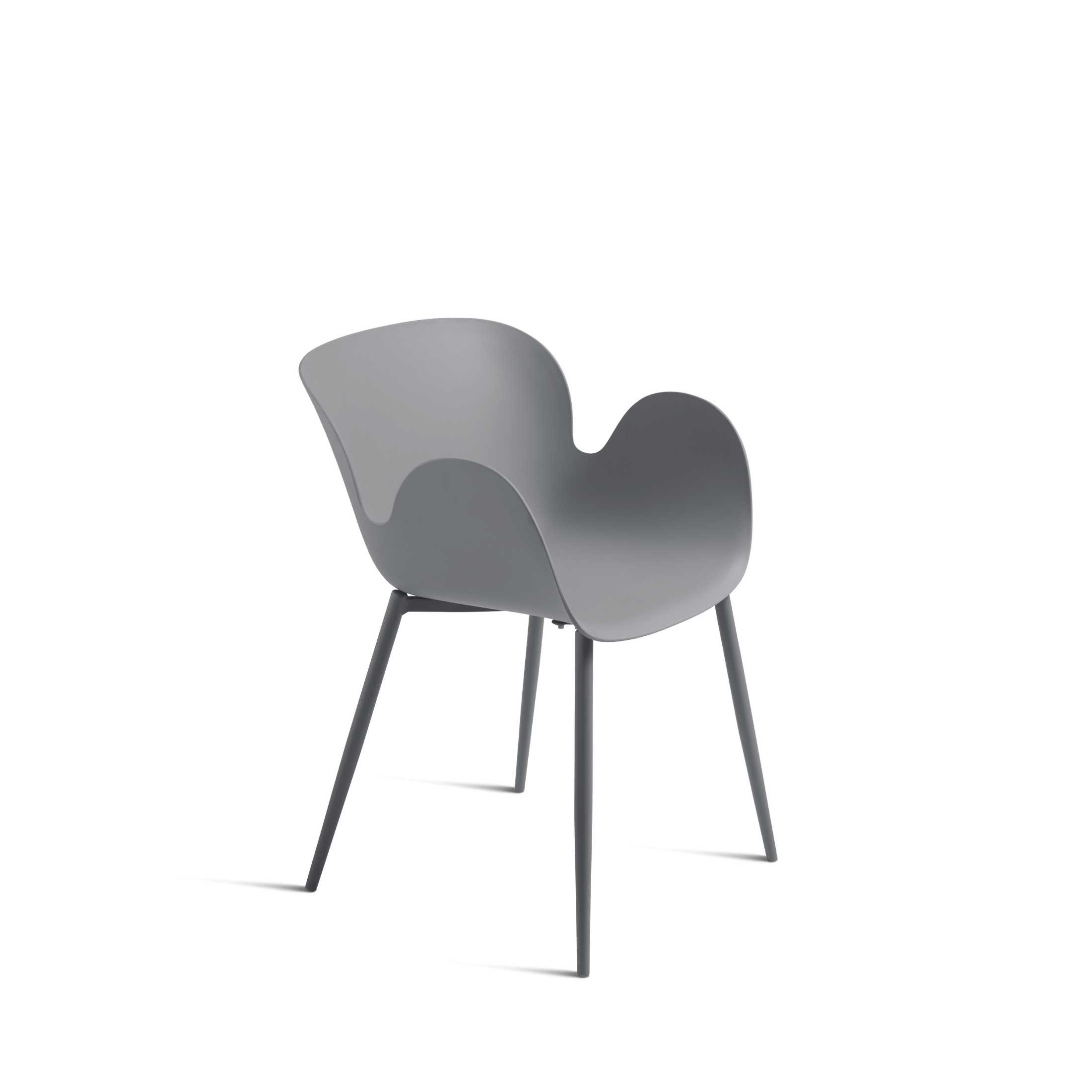 Chaise moderne en polypropylène "Fluo" avec structure en métal peint 53x56 h80 cm